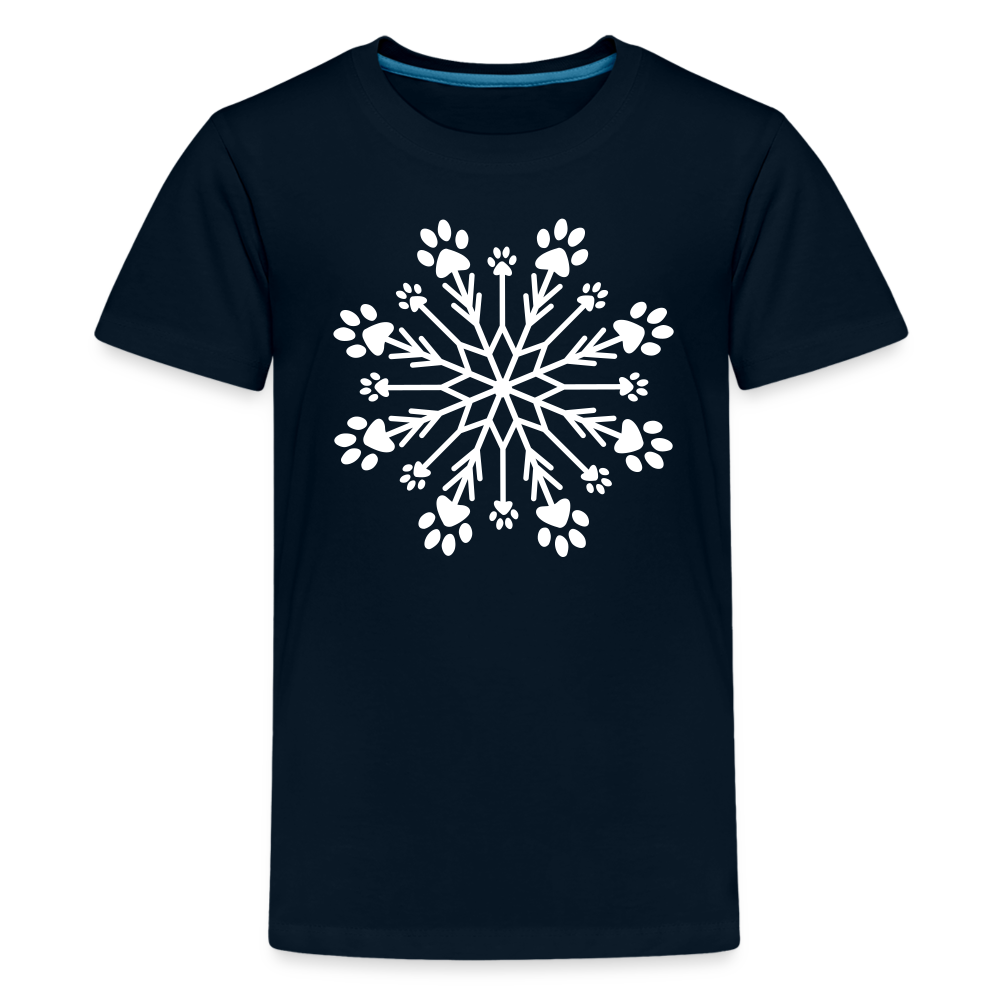 Premium Paw Snowflake Kids' T-Shirt - Soft & Comfortable Cotton Tee for Boys & Girls - Perfect for School, Playdates & Family Outings