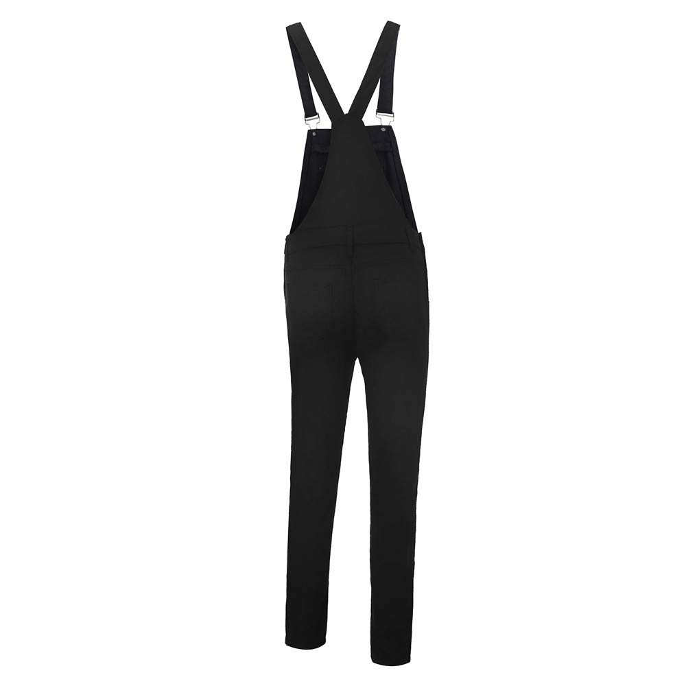 Cenlang Women's Black Ripped Denim Dungaree Overalls - Regular Fit Jumpsuit with Pockets | Casual Wear, Street Style, Workwear & Fashion Outfits