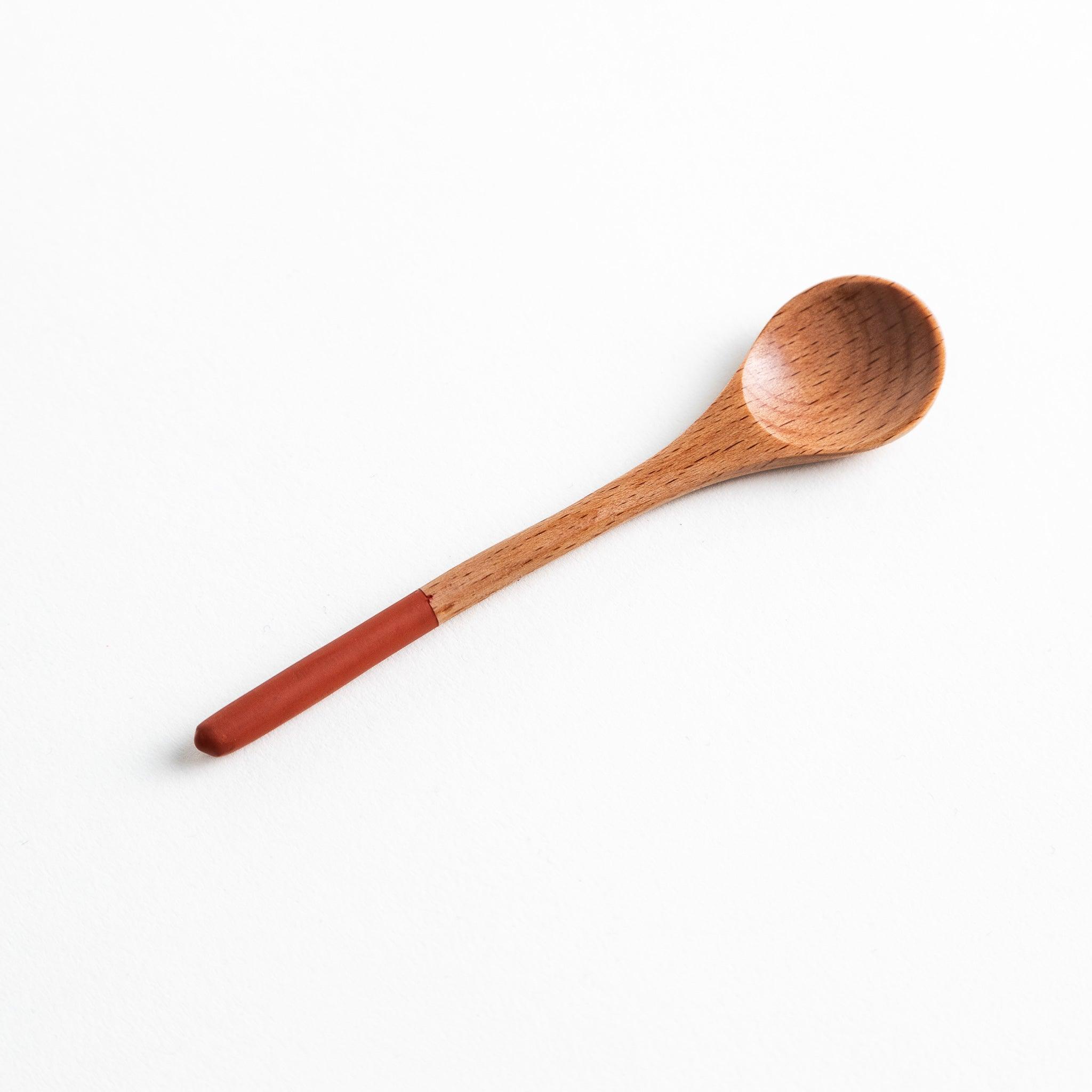 Elegant Pastel-Tipped Wooden Tea Spoon - Minimalist Handcrafted Stirring Utensil for Tea, Coffee, and Desserts - Perfect for Afternoon Tea, Coffee Breaks, and Baking
