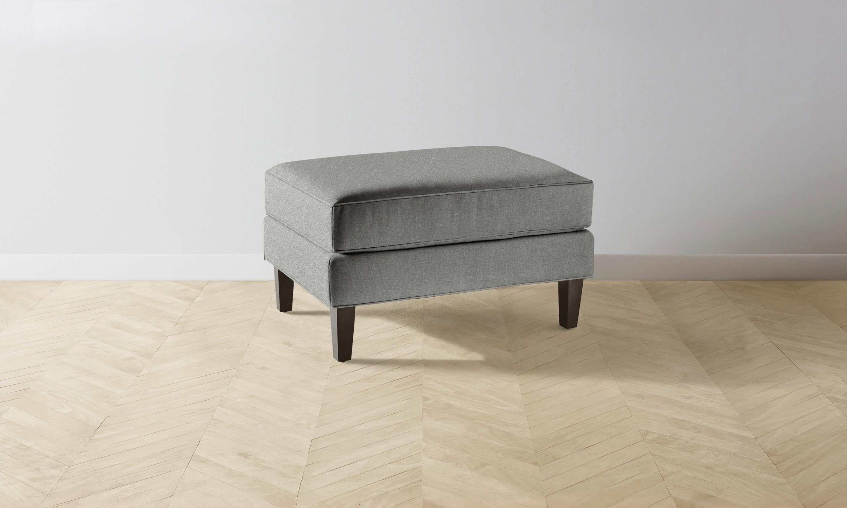 Crosby Ottoman in Merino Granite - Premium Footrest & Storage Bench for Living Room, Bedroom, or Office