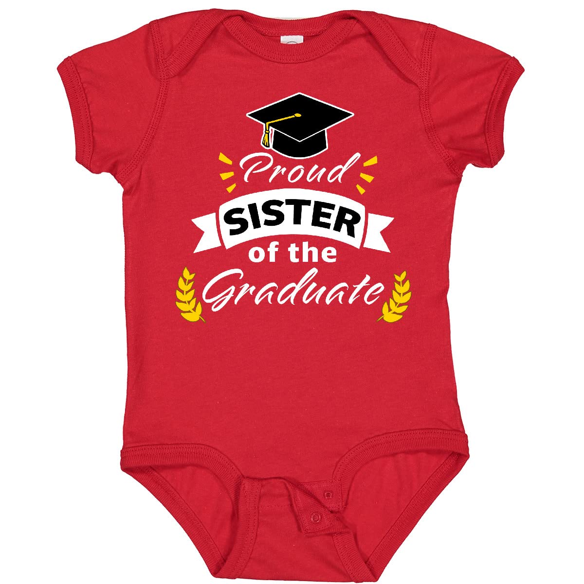 Inktastic Family Graduation - Proud Sister of the Graduate Baby Bodysuit | Cute Sibling Outfit for Graduation Ceremonies & Photo Shoots