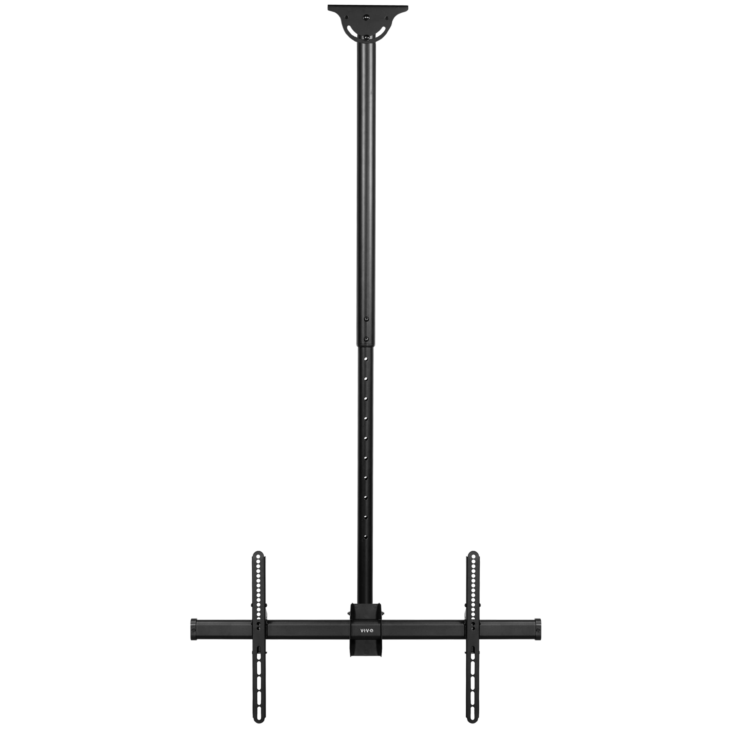 VIVO Black Ceiling Swivel TV Mount for 37-90 Inch Screens - Telescoping Height Adjustable with 5ft Extension Pole - Fits Pitched/Vaulted Ceilings - VESA 800x400 (MOUNT-VC90-5) - Perfect for Home Theaters, Living Rooms, and Commercial Spaces