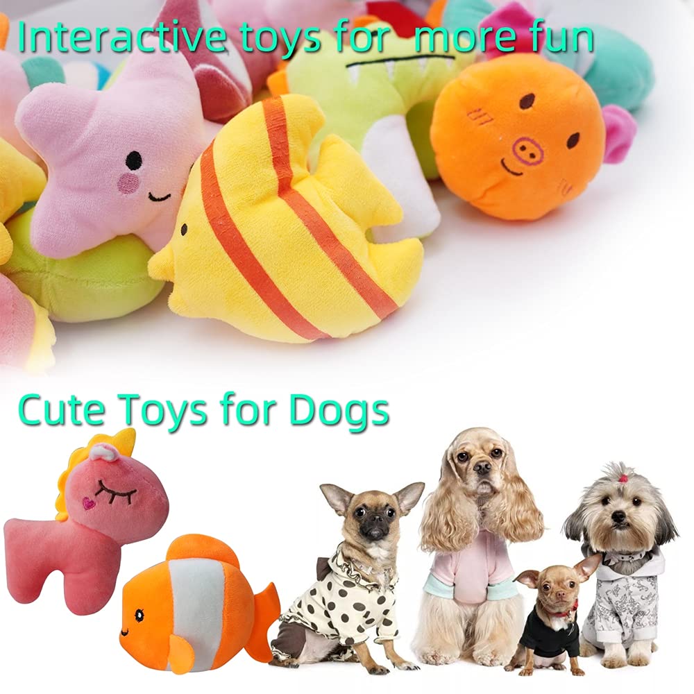 27 Pack Puppy Squeaky Toys - Assorted Cute Plush Dog Chew Toys with Different Squeaker Designs for Small Dogs - Perfect for Training, Playtime & Teething Relief