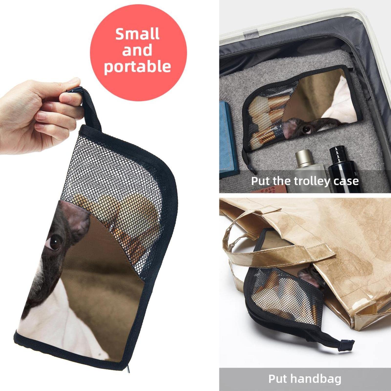 12-Piece Makeup Brush Organizer Bag with Portable Case - Cute Boston Terrier Dog Design | Perfect for Travel, Home Vanity & Professional Makeup Artists