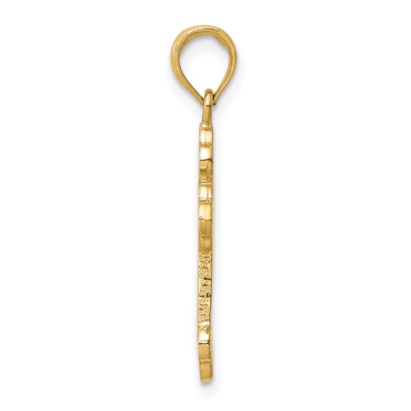 14K Solid Yellow Gold Budded Holy Cross Necklace - Religious Chain Pendant for Jesus Christ & Christian Faith - Perfect for Baptism, First Communion, Confirmation & Daily Wear