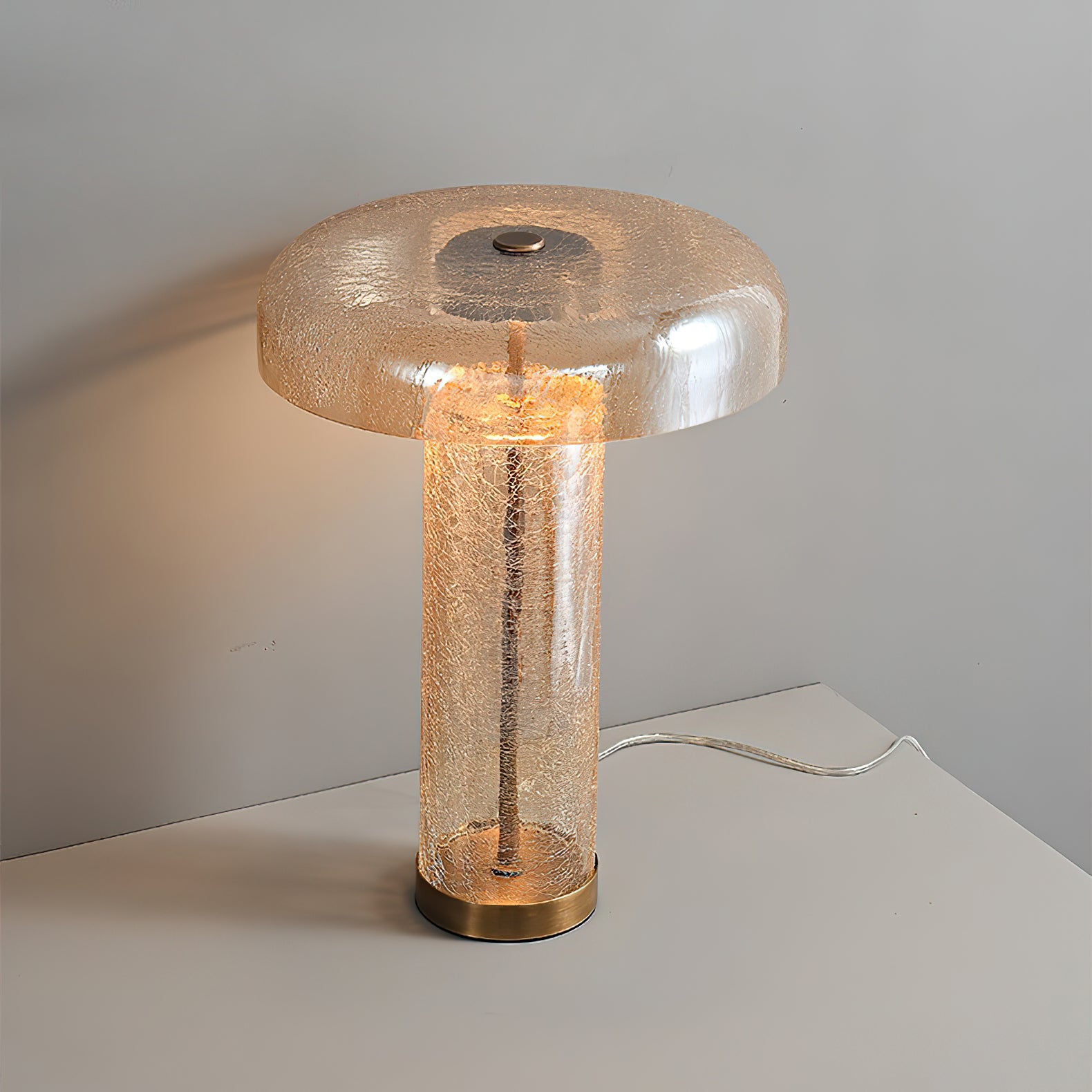 Glacier Crackle Table Lamp - Modern Nordic Style Bedside Lighting for Living Room, Bedroom & Office Decor