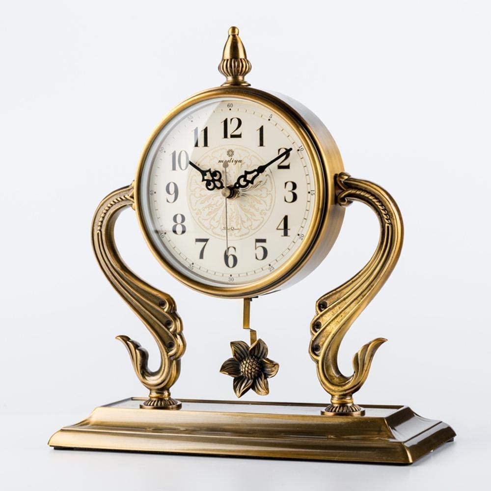 Vintage Silent Pendulum Clock - 34.5x13x13cm Retro Mantel Clock for Living Room, Bedroom & Office Decor - No Ticking Sound - Perfect for Home, Office and Gift Giving