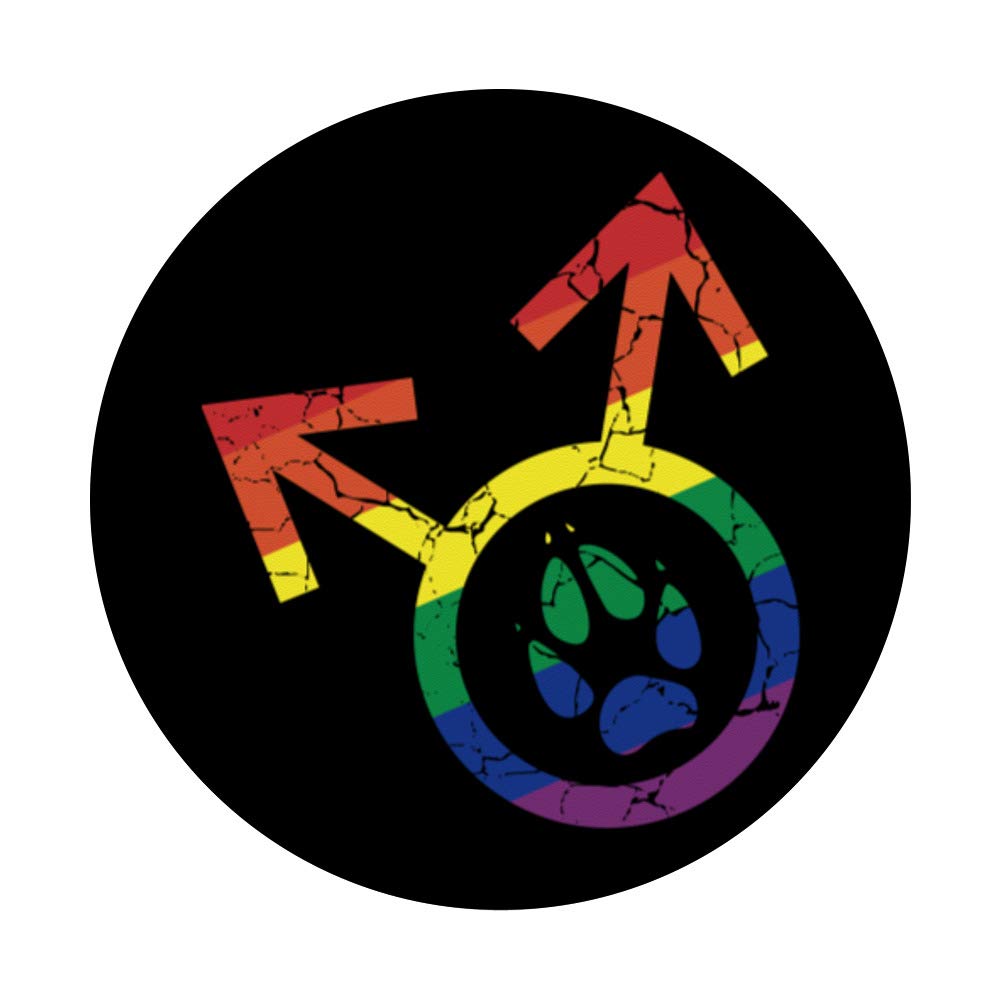 Gay Pride Furry Lover & Swappable PopGrip - LGBTQ+ PopSockets Phone Grip for iPhone, Samsung - Perfect for Pride Parades, Festivals & Everyday Use
