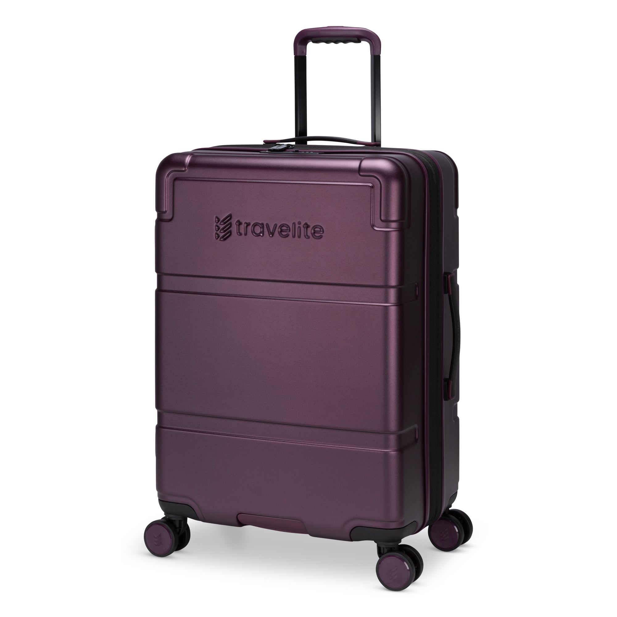 Travelite Expandable Polycarbonate Spinner Luggage - Medium Size Lightweight Suitcase for Business Travel & Vacation | Durable Carry-On with 360° Wheels
