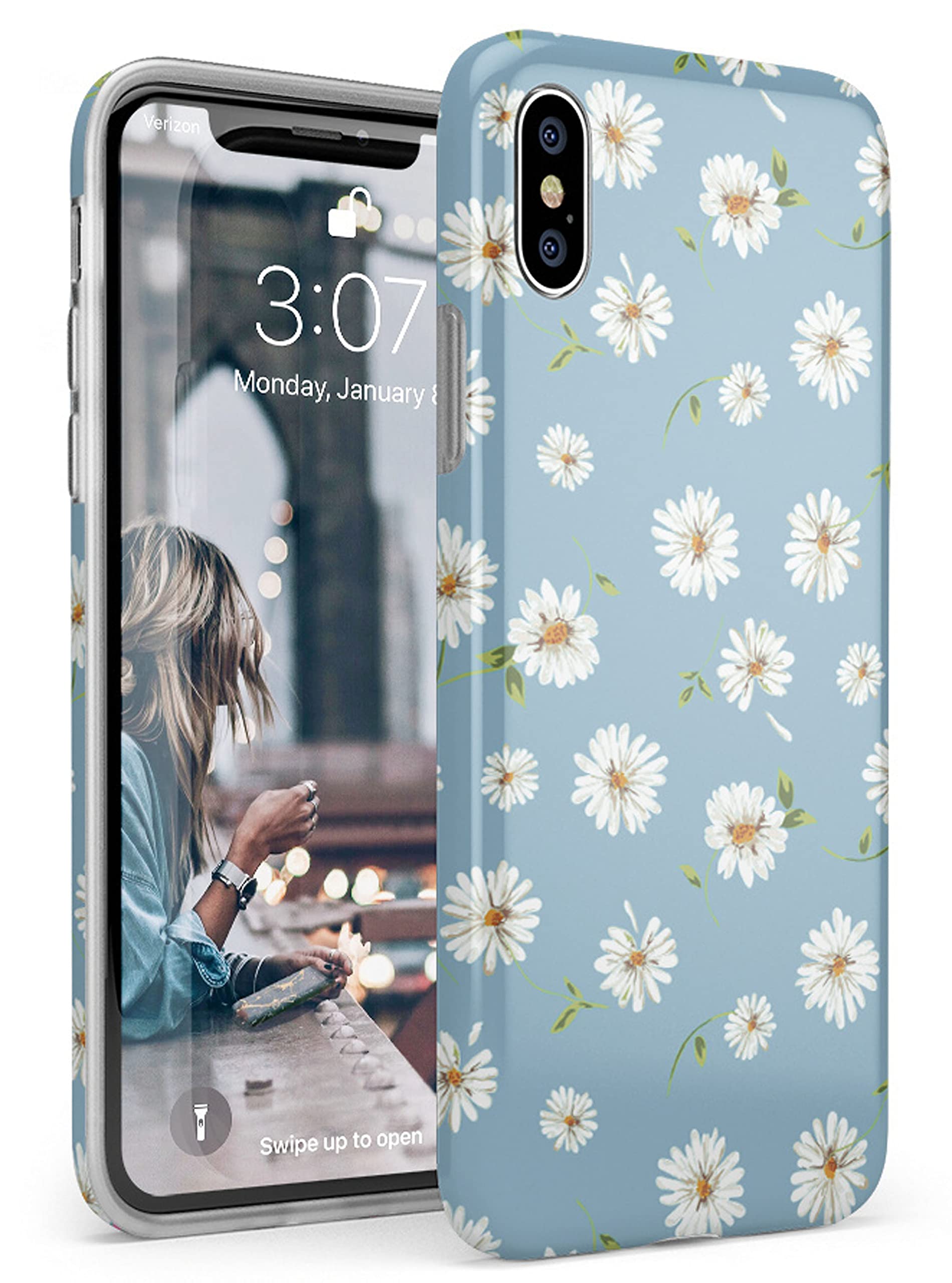 Casely iPhone Xs Max Case - Daisy Daydream Baby Blue Floral Phone Cover | Slim Protective Case for Women & Girls | Perfect for Everyday Use, Work & Travel