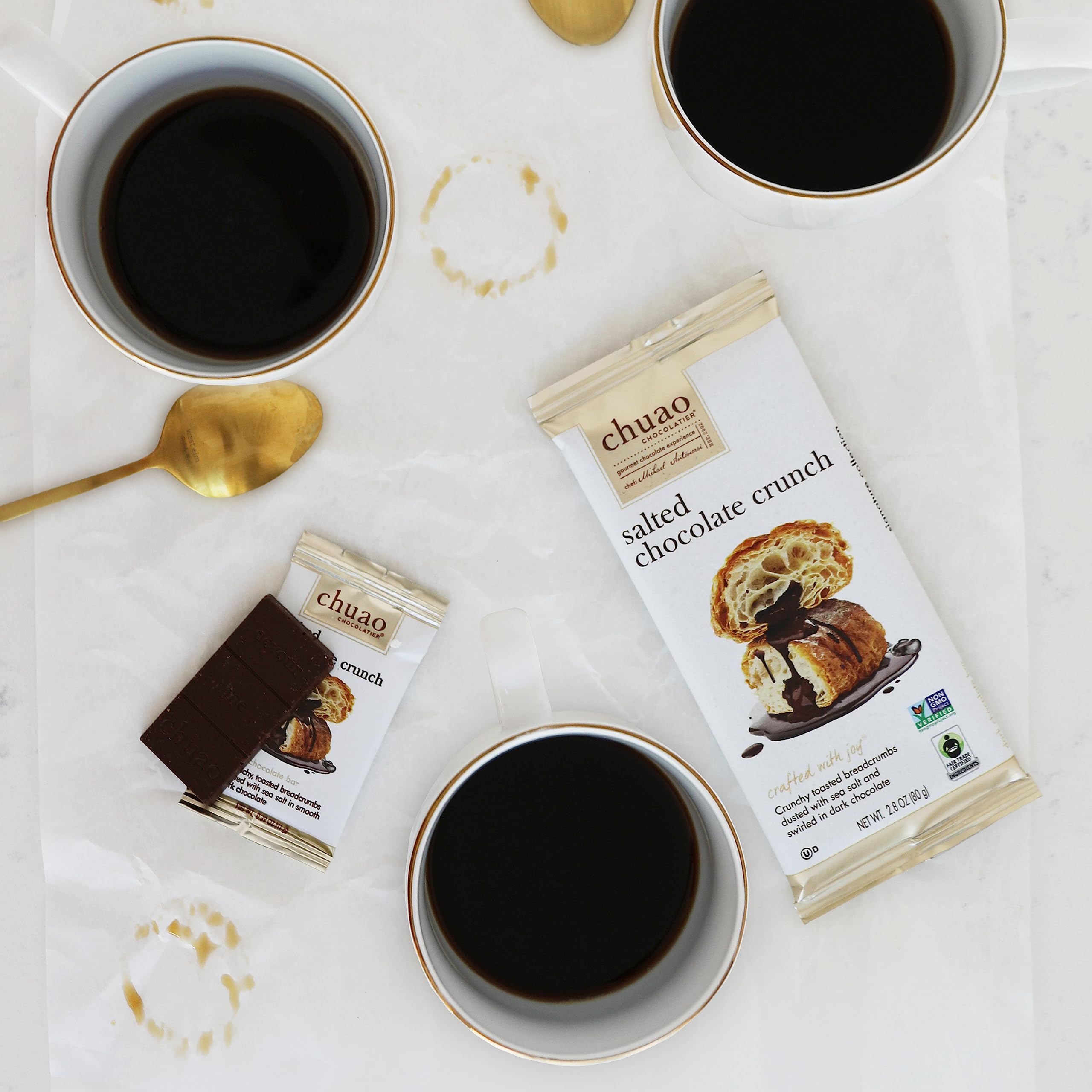 Premium Chuao Chocolatier Dark Chocolate Bars with Sea Salt & Crunch | Gourmet Artisan European Chocolate, No Preservatives | Perfect for Gifts, Holidays & Special Occasions | Ideal for Christmas, Valentine's Day, Corporate Gifts & Chocolate Lovers | 12-Pack Luxury Chocolate Collection