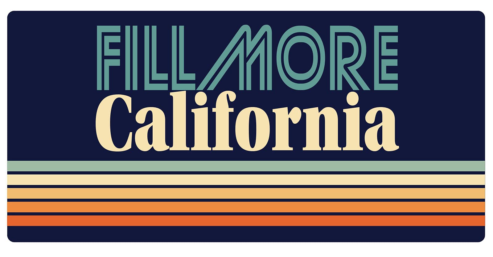 Fillmore California Retro Fridge Magnet 5 x 2.5-Inch - Vintage Souvenir & Decorative Gift for Refrigerator, Office, Home, and Travel Memories
