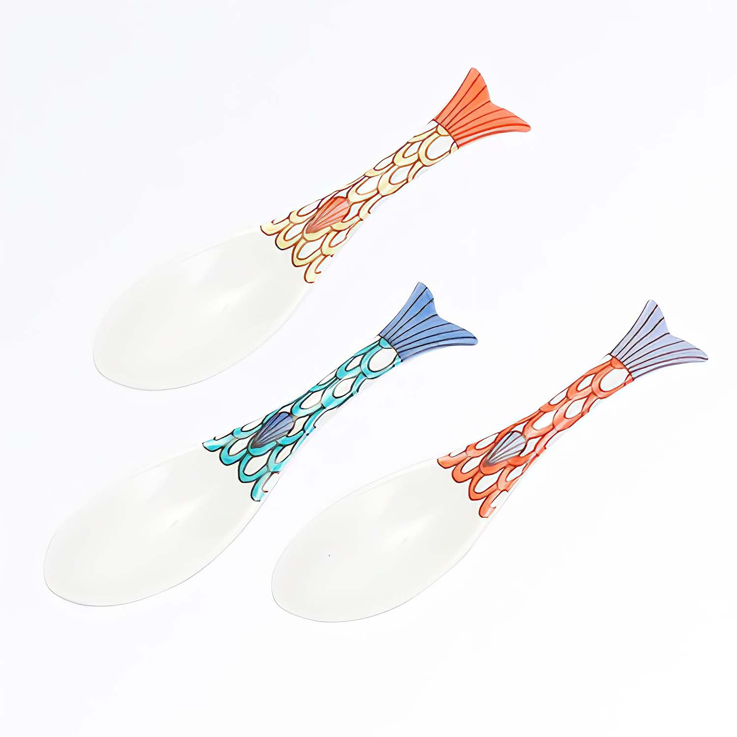 Premium Harekutani Porcelain Fish Renge Spoon - Handcrafted Japanese Tea Ceremony Spoon, Perfect for Matcha, Sugar, Spices & Home Decor