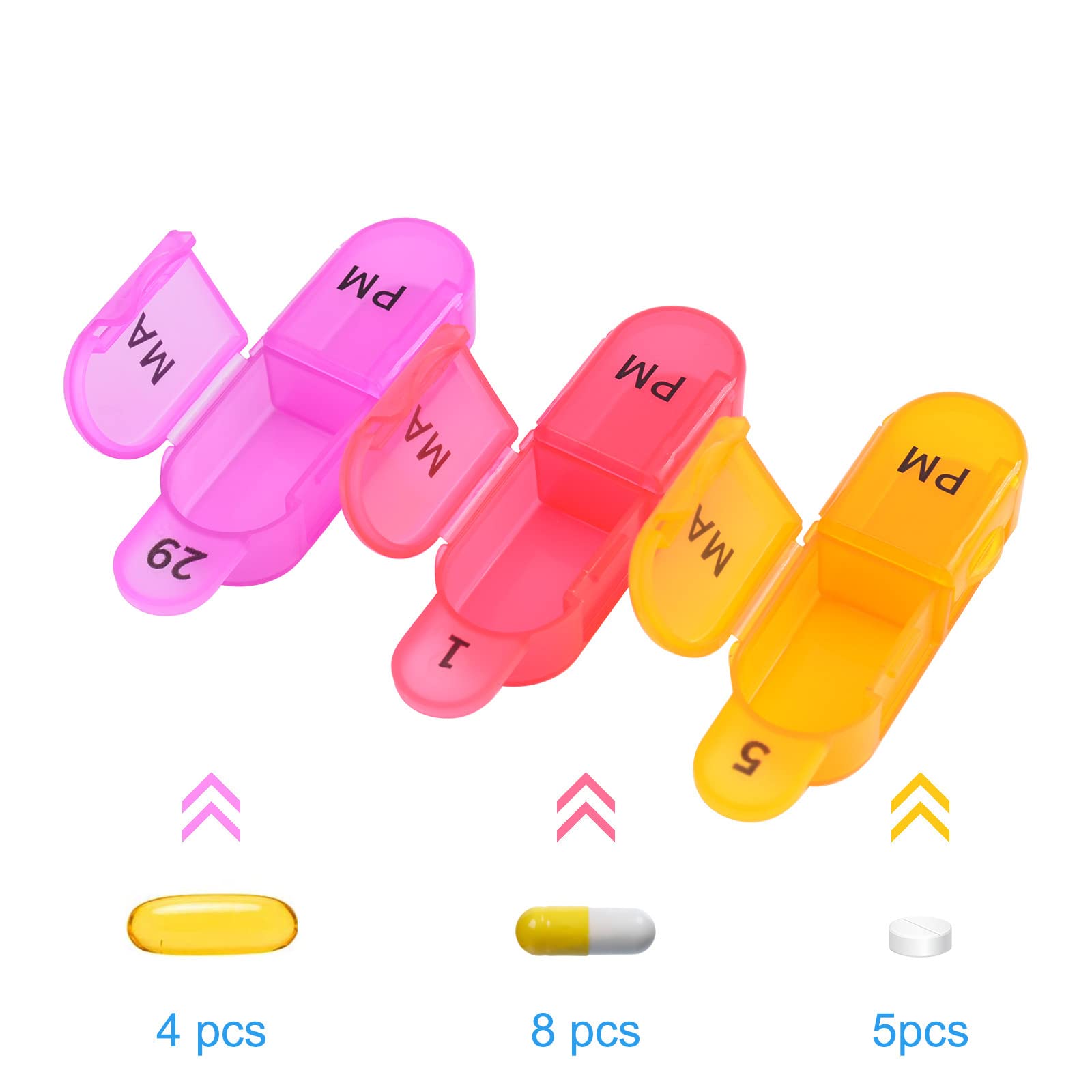 30-Day AM/PM Pill Organizer - Portable Monthly Pill Case for Vitamins, Supplements & Medication - Perfect for Travel, Work & Daily Medication Management
