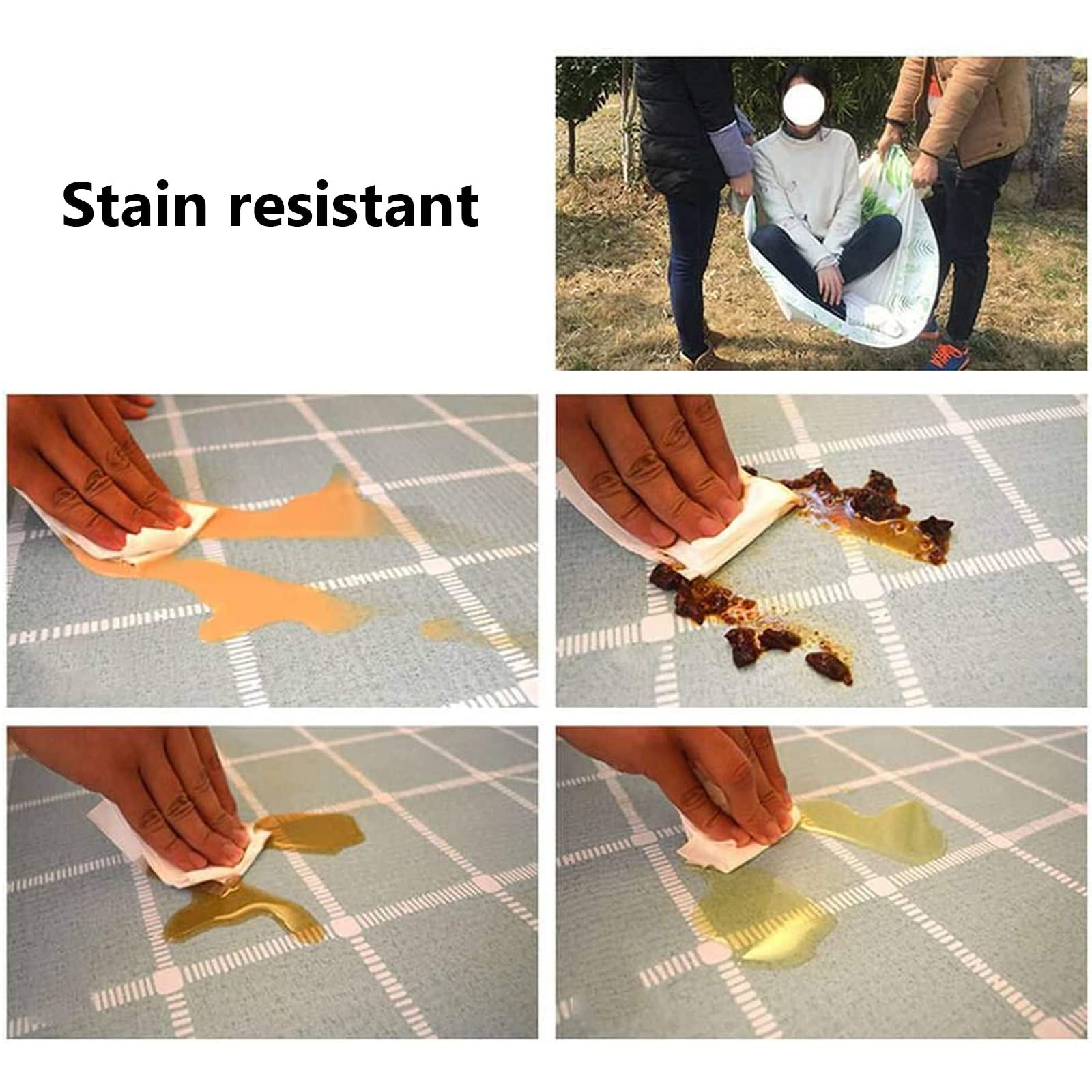 Waterproof Round Vinyl Tablecloth for Outdoor Small Table - 50cm/20in Elastic Edge Non-Slip Wrinkle-Free Table Cover for Patio, Kitchen, Dining Room | Perfect for Picnics, BBQs, and Indoor Dining Protection