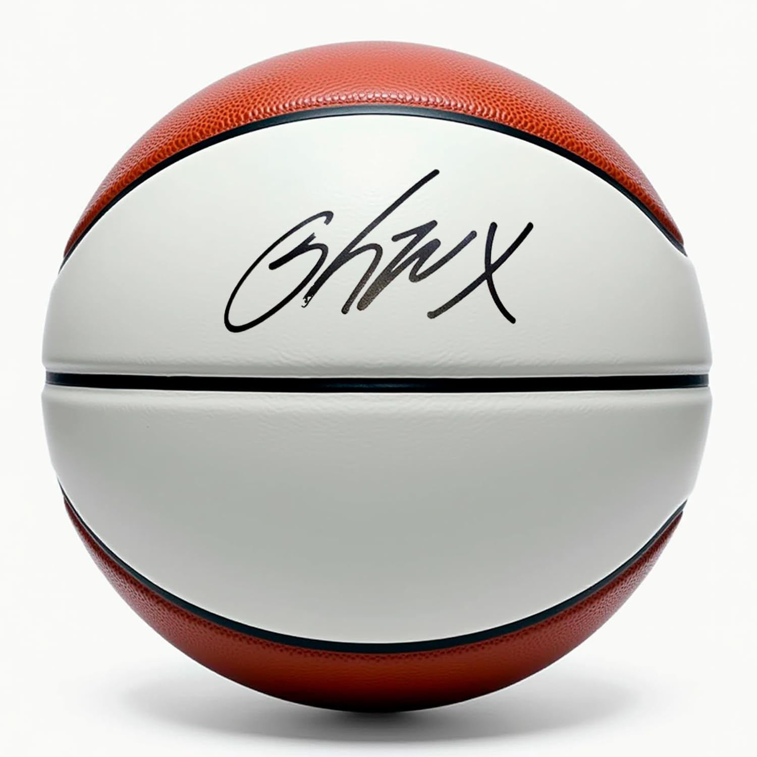 Official Size 7 Autograph Basketball - Regulation Game Ball with 2 White & 6 Brown Panels - Perfect for Signing, Collecting, and Displaying as Sports Memorabilia or Trophy