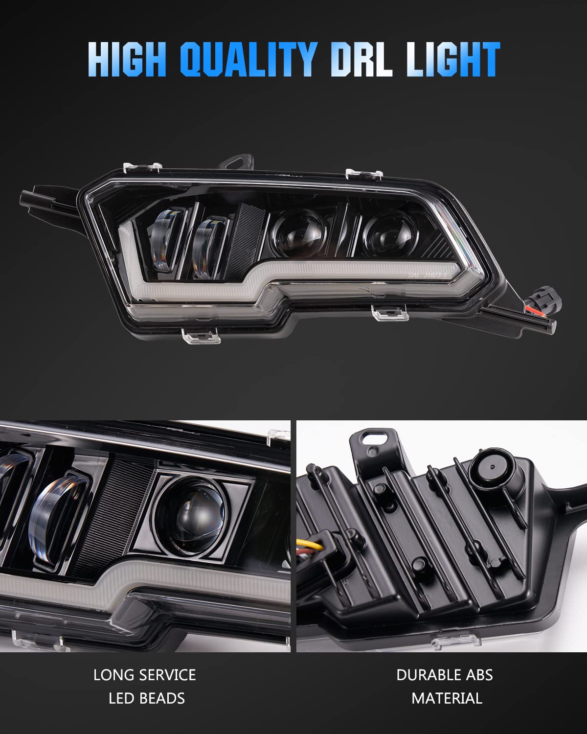 Polaris Sportsman LED Headlights 2017-2024 - High/Low Beam DRL for Off-Road & Night Riding