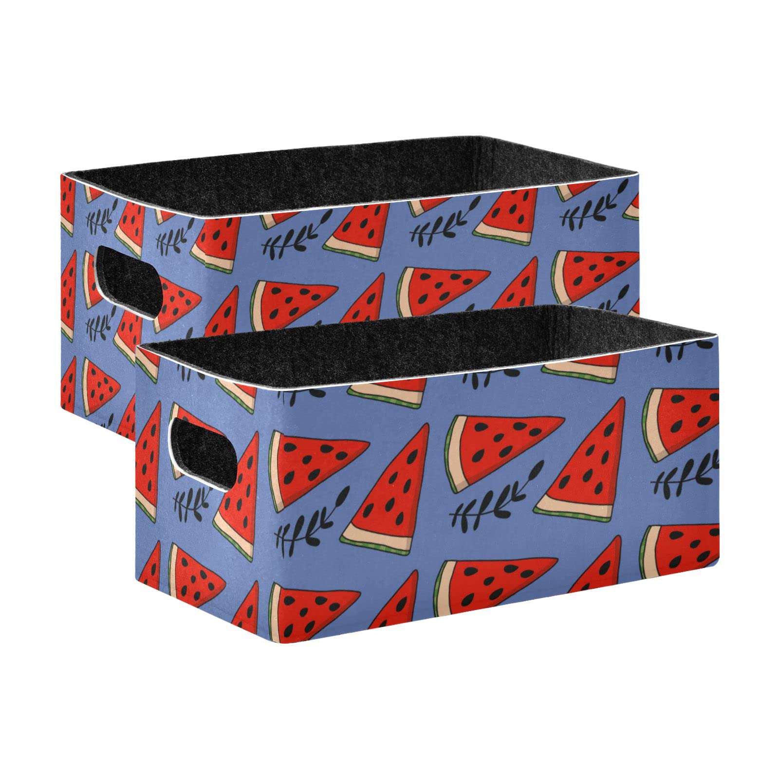 Collapsible Felt Storage Bin for Watermelon Slices, Towels, Toys & Magazines - Kids Bedroom Organizer | Space-Saving Home Decor for Playrooms & Dorm Rooms