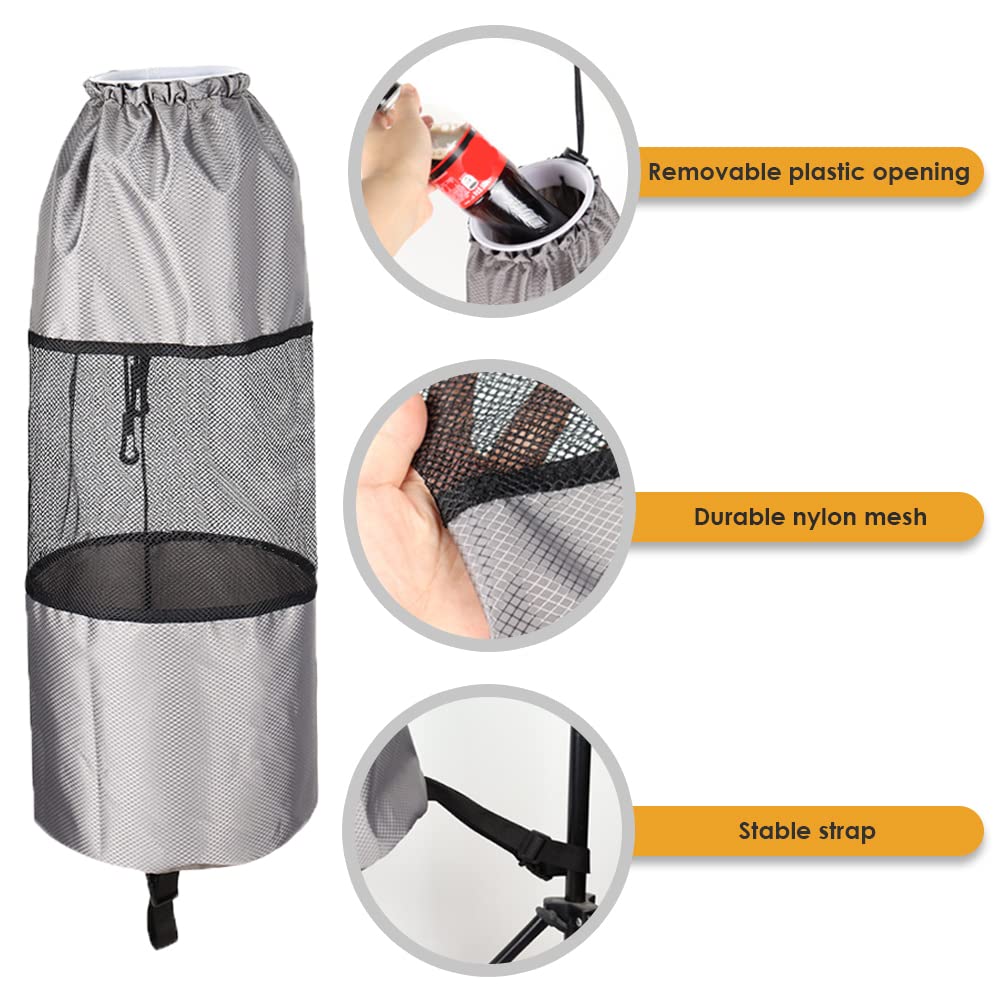 **Reusable Mesh Boat Trash Bag - Portable & Foldable Garbage Can for Boats, Kayaks, Camping, ATV & RV - Perfect for Outdoor Adventures & Marine Cleanup**
