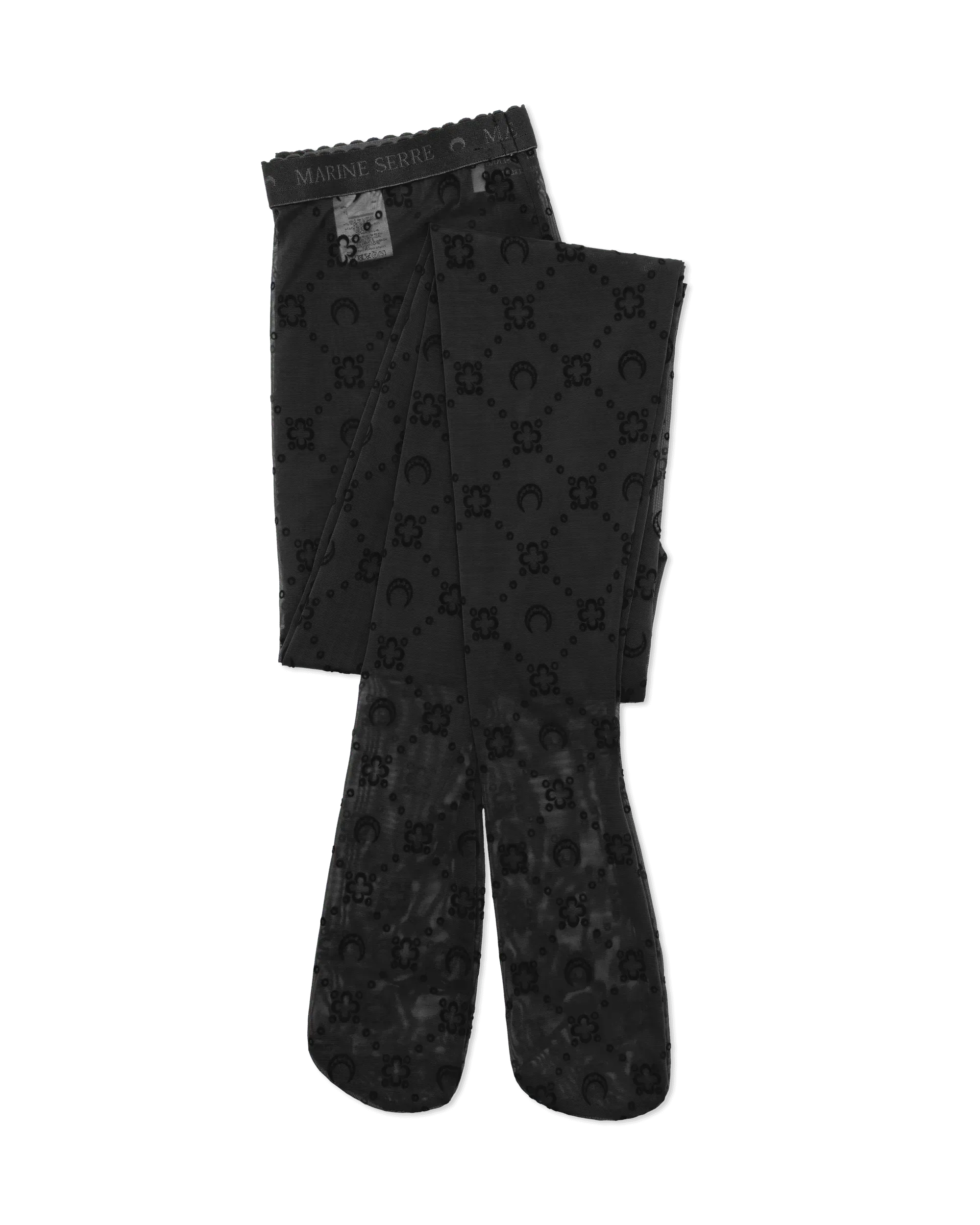 Moonogram Flocked Mesh Tights - Women's Fashion Sheer Pantyhose for Party, Cosplay & Everyday Wear