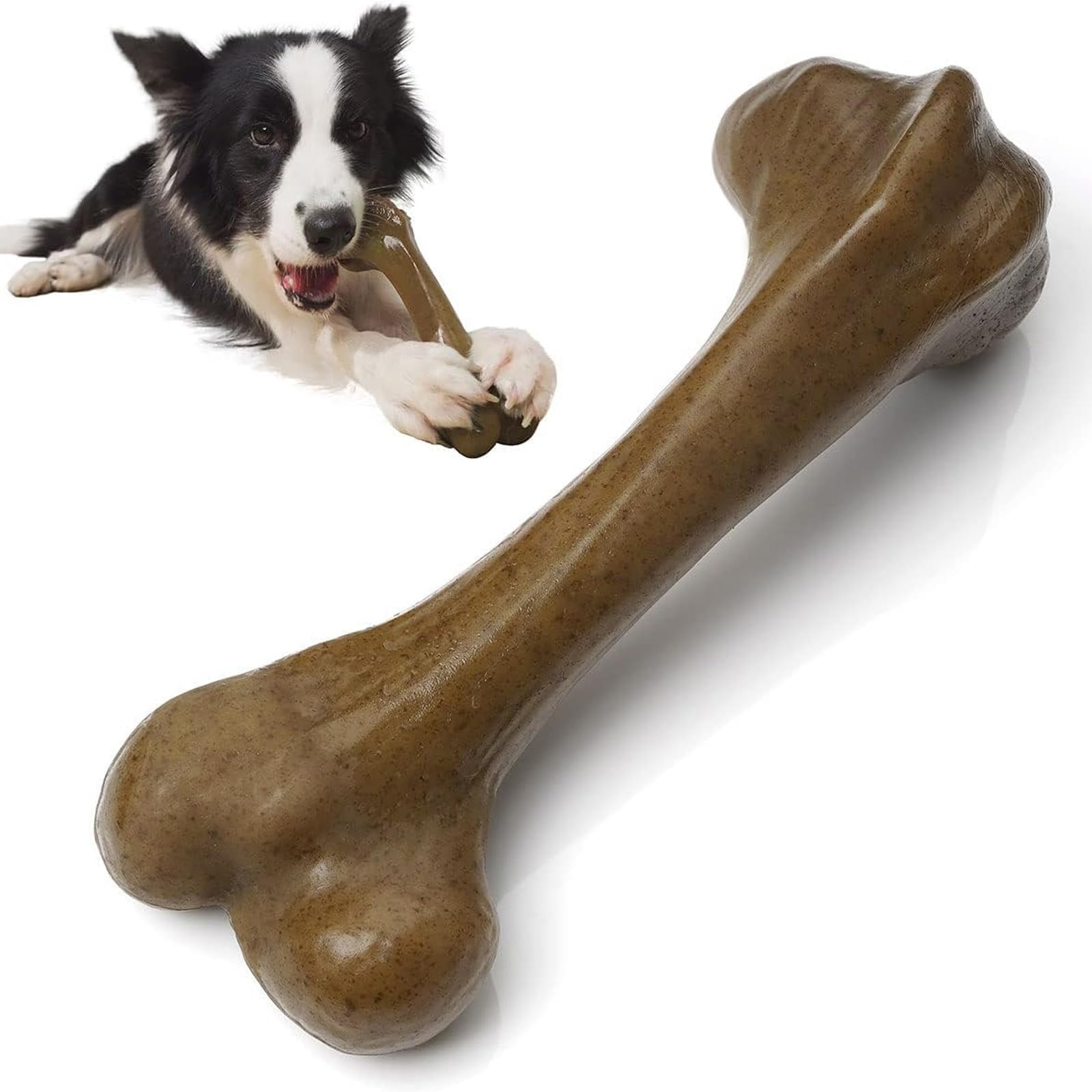 Indestructible Tough Dog Toys for Aggressive Chewers - Durable Nylon Dog Bones & Puppy Teething Toys for Medium/Large Breeds - Beef Flavor Interactive Chew Toys - Perfect for Playtime, Training & Anxiety Relief - Best Gift for Dogs