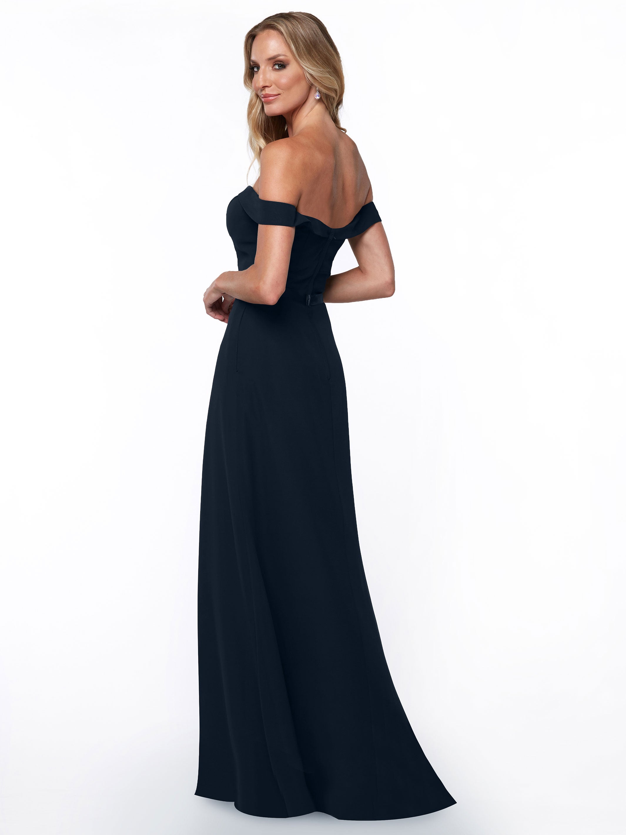 Elegant Off-The-Shoulder Chiffon A-Line Bridesmaid Dress with Sash - Perfect for Weddings, Formal Events & Special Occasions