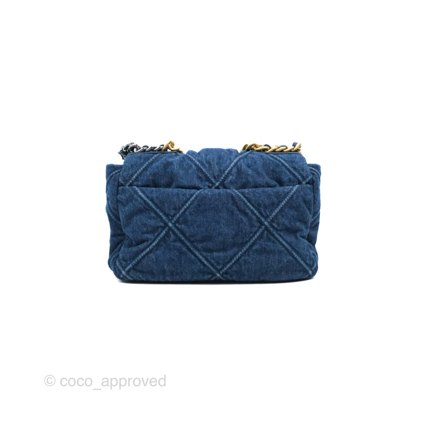 Chanel 19 Small Denim Mixed Hardware Flap Bag - Luxury Designer Handbag for Women | Perfect for Everyday Use, Date Night & Special Occasions