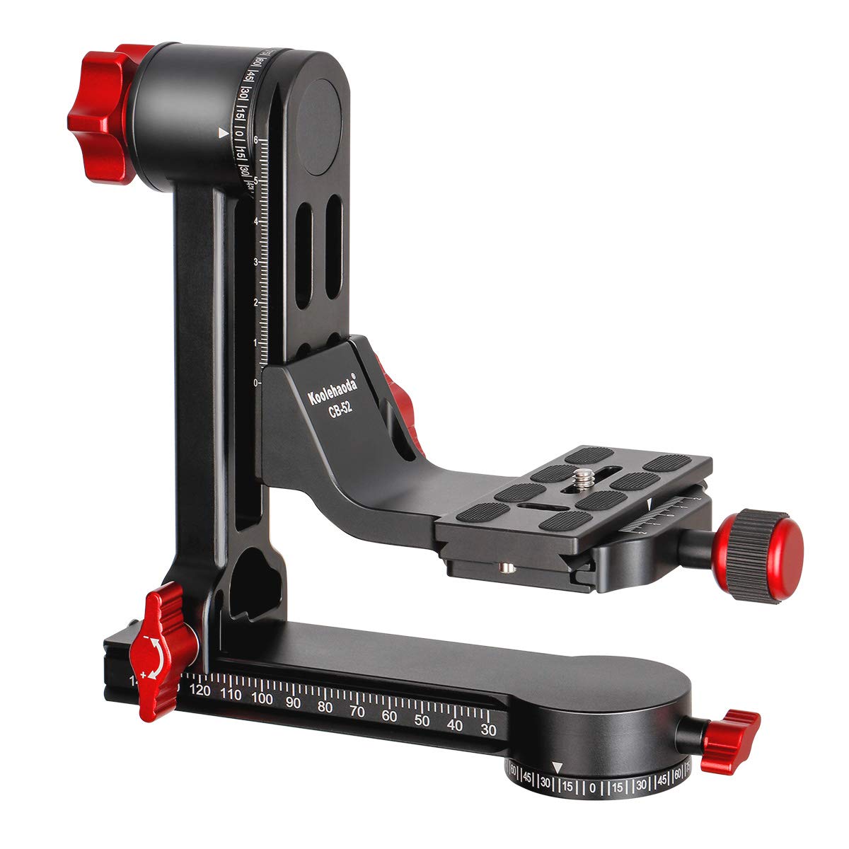 Koolehaoda 360° Panoramic Tripod Gimbal Head - CNC Aluminum with 100mm Arca-Swiss Quick Release Plate & Carry Bag for DSLR Cameras (Supports 33lbs/15kg) - Perfect for Landscape, Astrophotography & Travel Photography