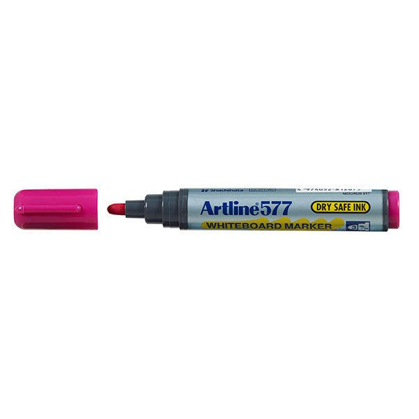 Artline 577 Whiteboard Markers - 3mm Bullet Tip, Assorted Colors (Pack of 12) - Perfect for Classroom, Office & Home Use