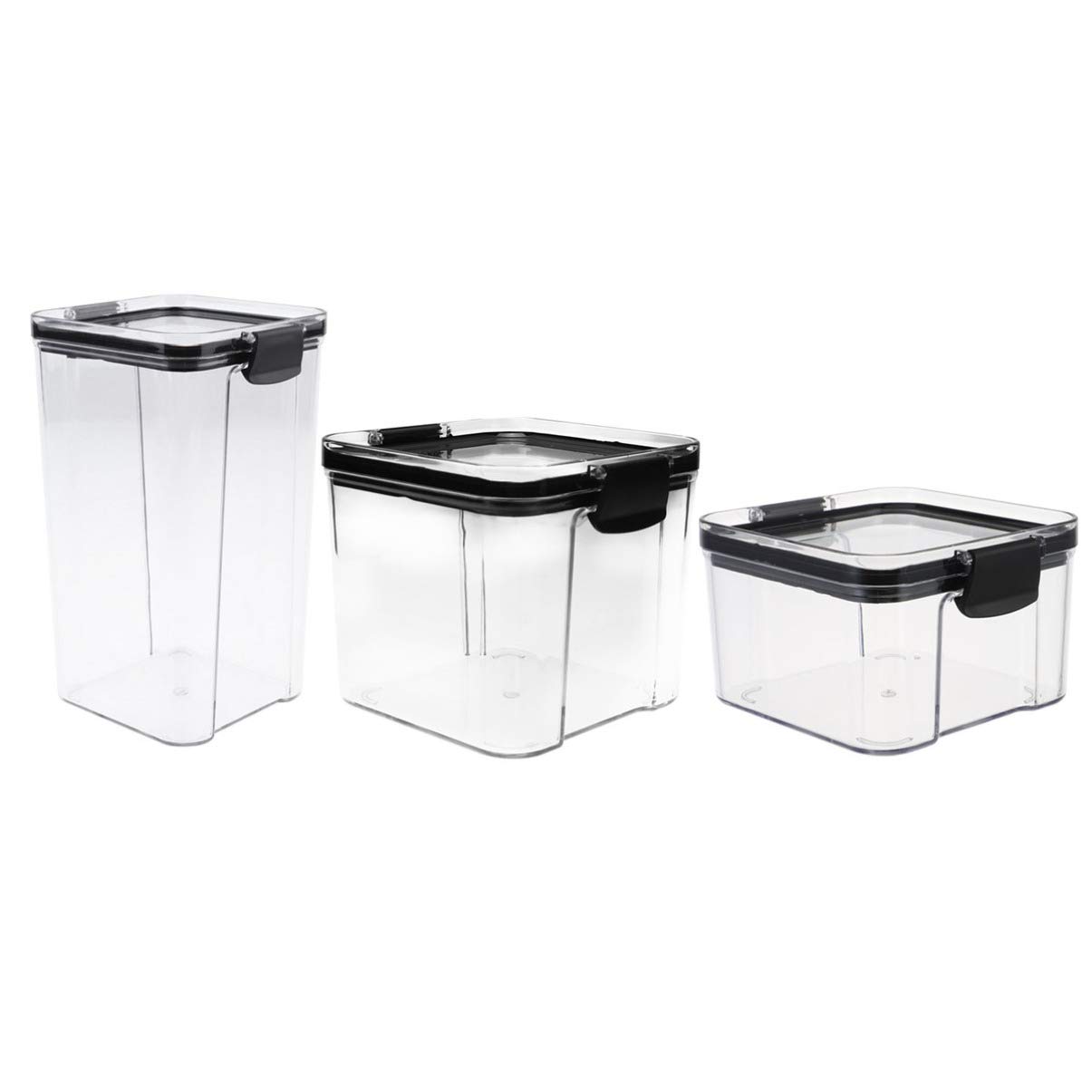 DOITOOL 3-Piece Airtight Food Storage Container Set with Lids - Clear Plastic Canisters for Kitchen Pantry Organization (460ml, 700ml, 1300ml) - Keep Coffee Beans, Spices & Dry Food Fresh - Ideal for Home, Office & Meal Prep Storage