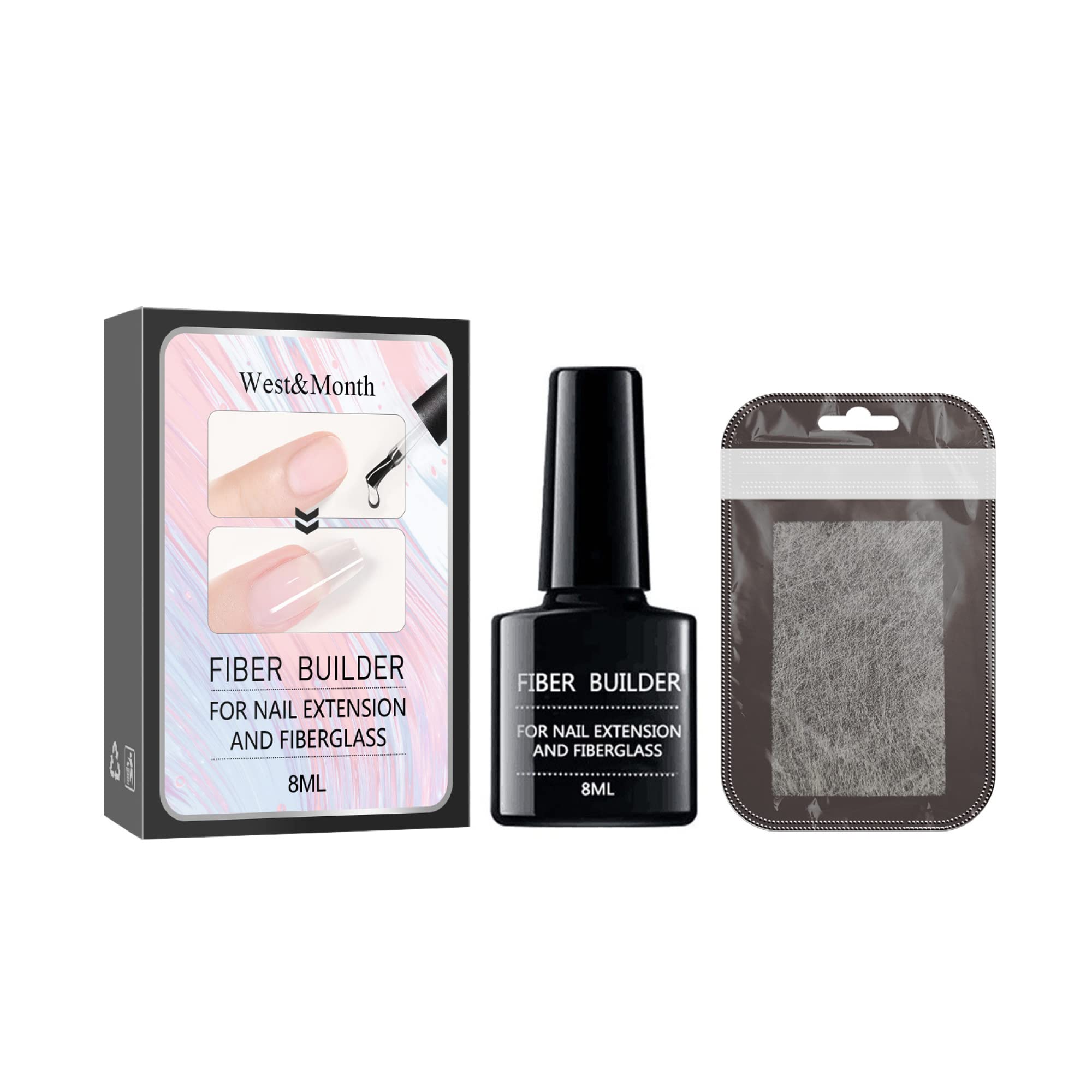 Premium Fiberglass Nail Extension Kit - Professional Nail Art Tools with Glass Fiber Gel for Strong, Natural-Looking Extensions | Complete Set for Salon & Home Use | Perfect for Manicures, Nail Care & Creative Designs