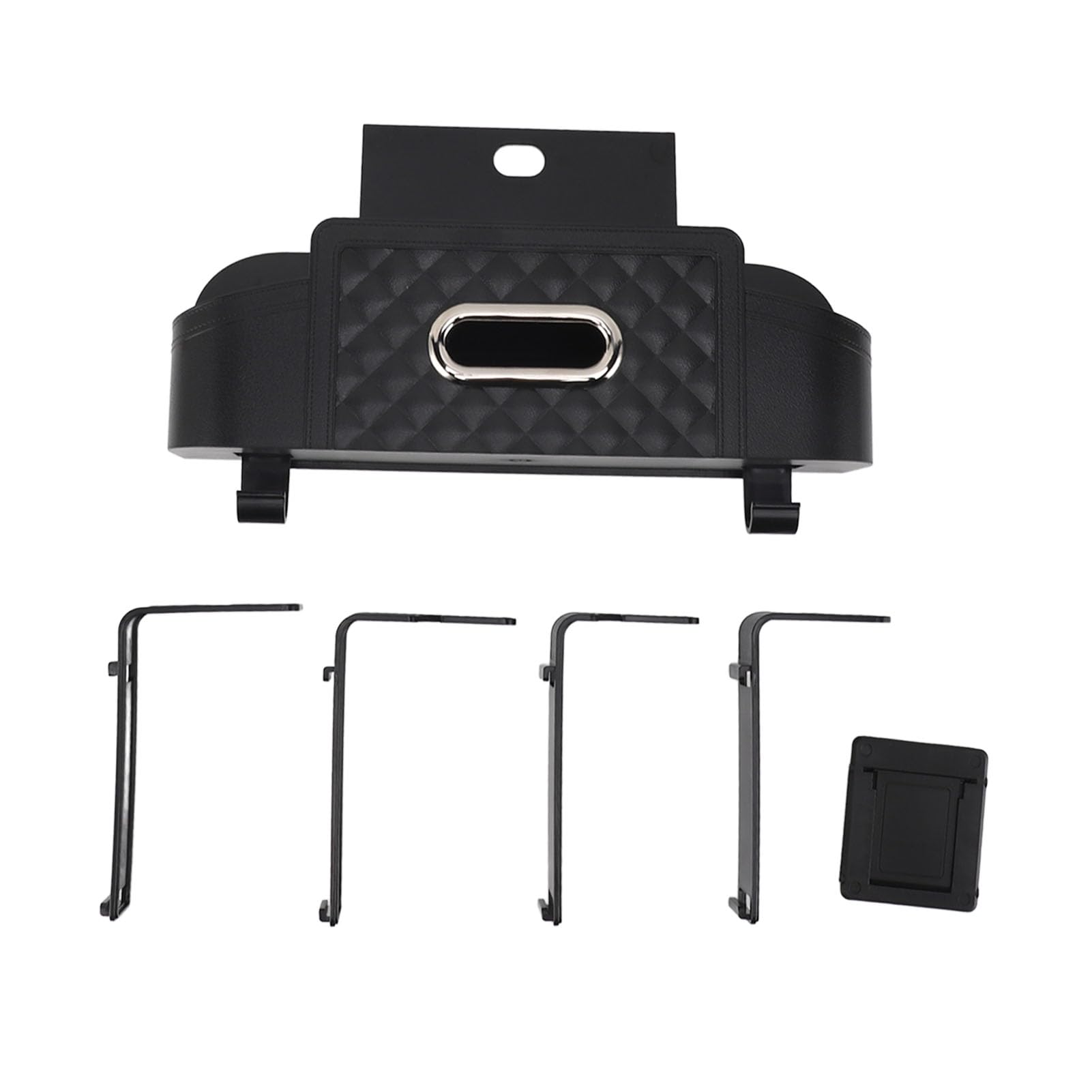 Car Backseat Tissue Box Holder - Plastic Multifunctional Storage Organizer with Cup Holder for Travel Accessories (Black) | Perfect for Road Trips & Family Car Organization