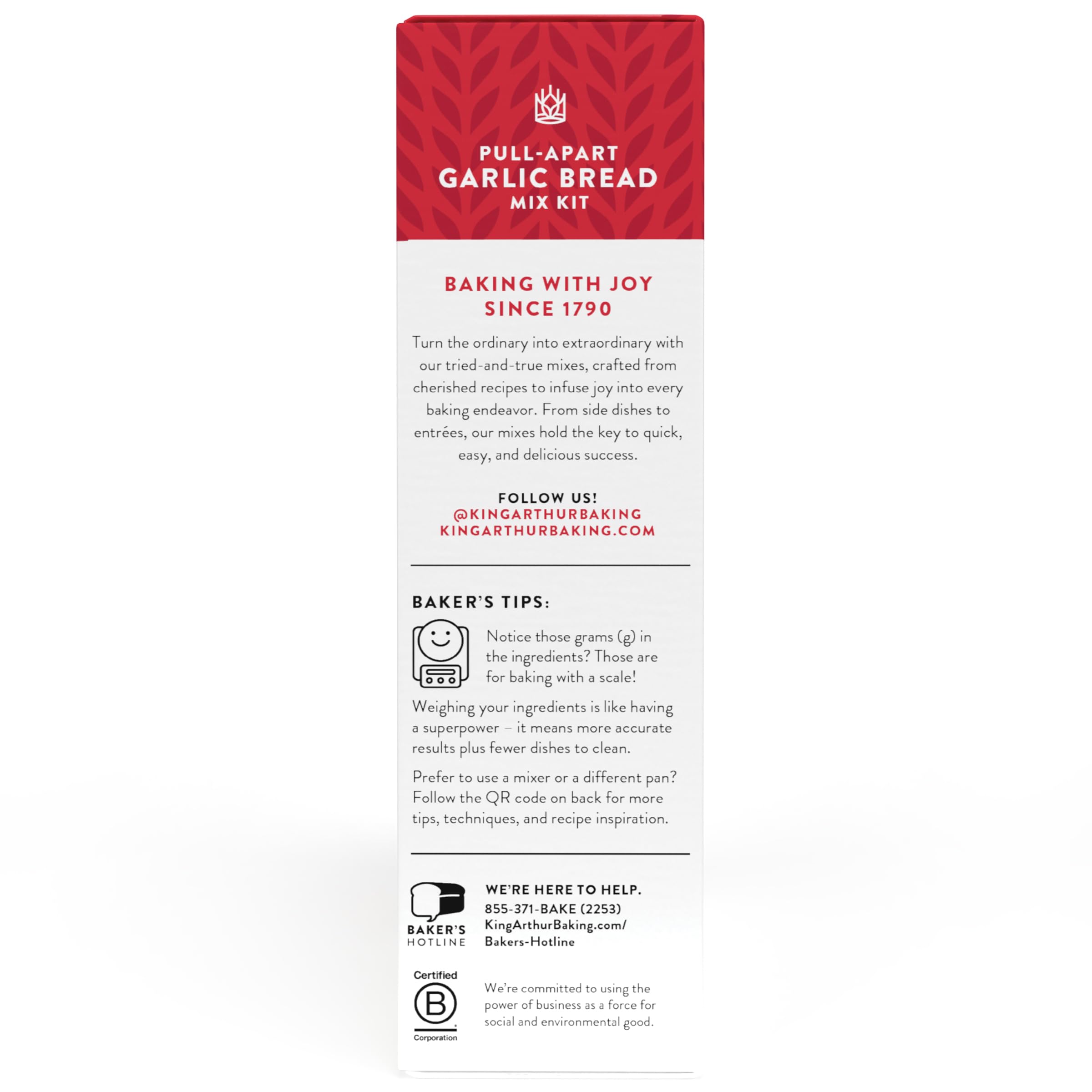 King Arthur Baking Company Pull-Apart Garlic Bread Mix Kit - 15.25 oz, Easy Homemade Bread Mix, Ready in 1 Hour | Perfect for Family Dinners, Parties & Holiday Gatherings