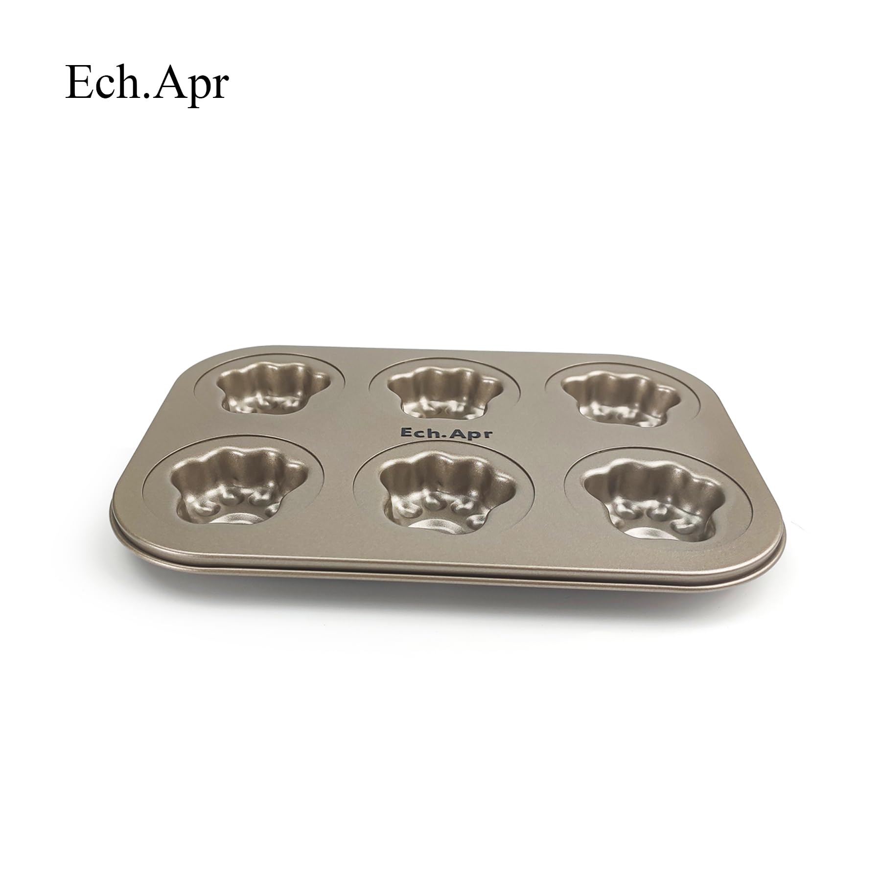 Premium Carbon Steel Madeleine Baking Pan - 6-Cup Non-Stick Madeleine Mold with Cat Paw Design for Oven Baking | Perfect for French Pastries, Tea Parties & Gift Giving
