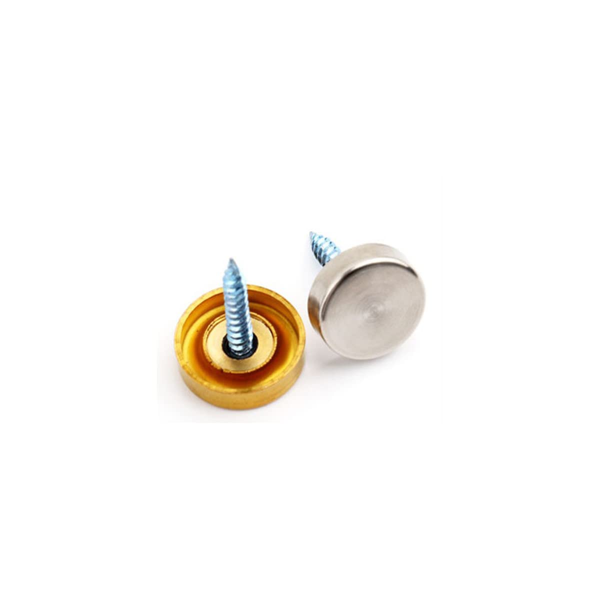 8PCS 304 Stainless Steel Mirror Screws - 30mm Diameter Decorative Cap Nails for Signage & Advertising (Brushed Gold) - Perfect for Retail Displays, Home Decor & Wall Mounting