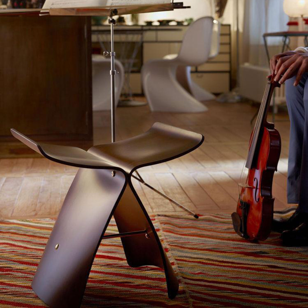 Vitra Butterfly Stool - Modern Mid-Century Lounge Chair for Living Room & Office - Compact Design for Small Spaces & Reading Nooks