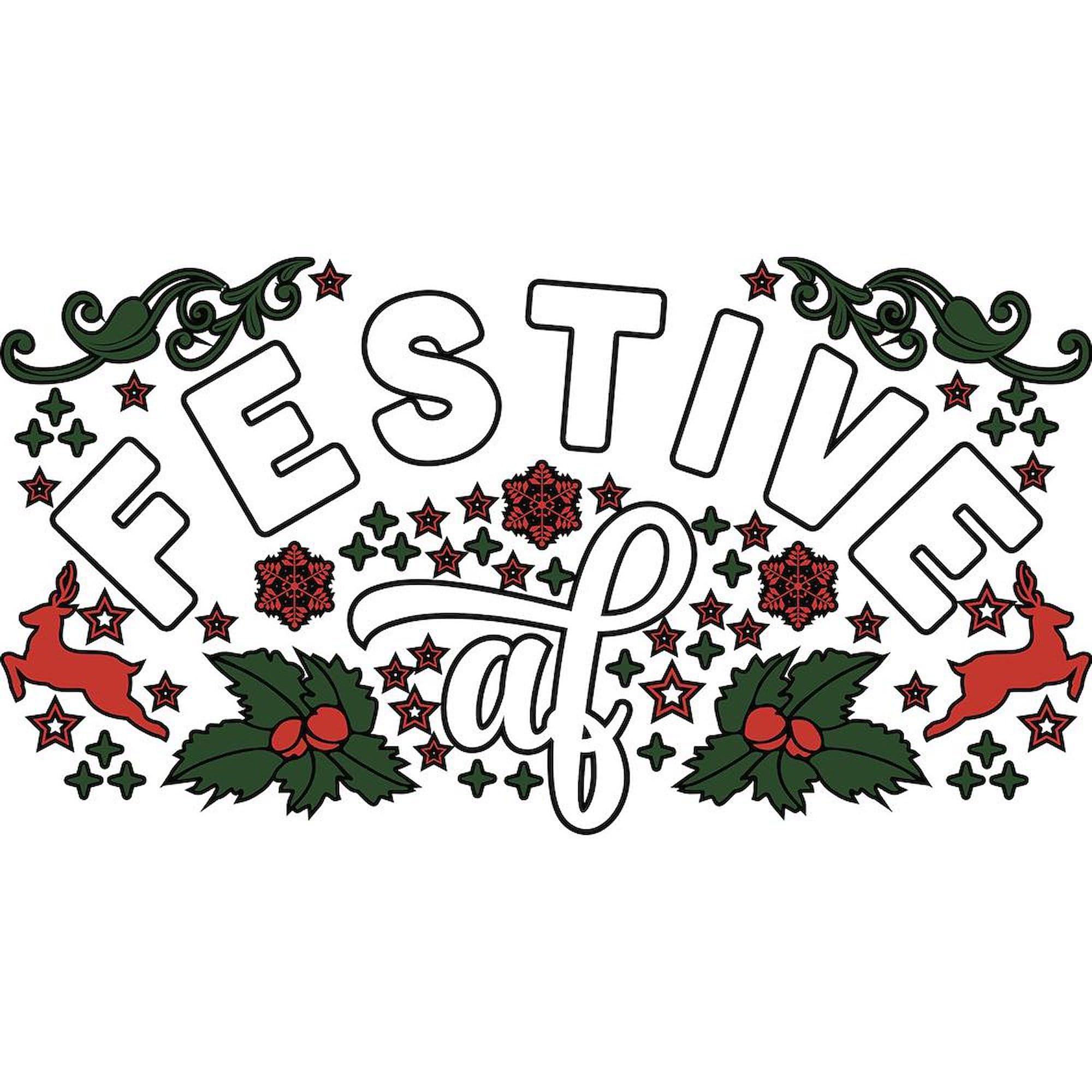Festive AF 20 oz Ceramic Coffee Mega Mug - Large Insulated Tea & Hot Beverage Cup for Home, Office, Gifts - Funny Christmas Holiday Drinking Cup