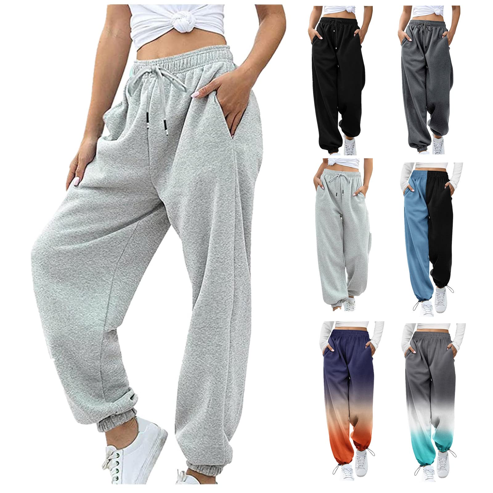Gillberry Women's High Waisted Sweatpants - Lightweight Joggers for Yoga, Gym & Lounge with Pockets | Comfortable Casual Athletic Pants for Workouts & Relaxation