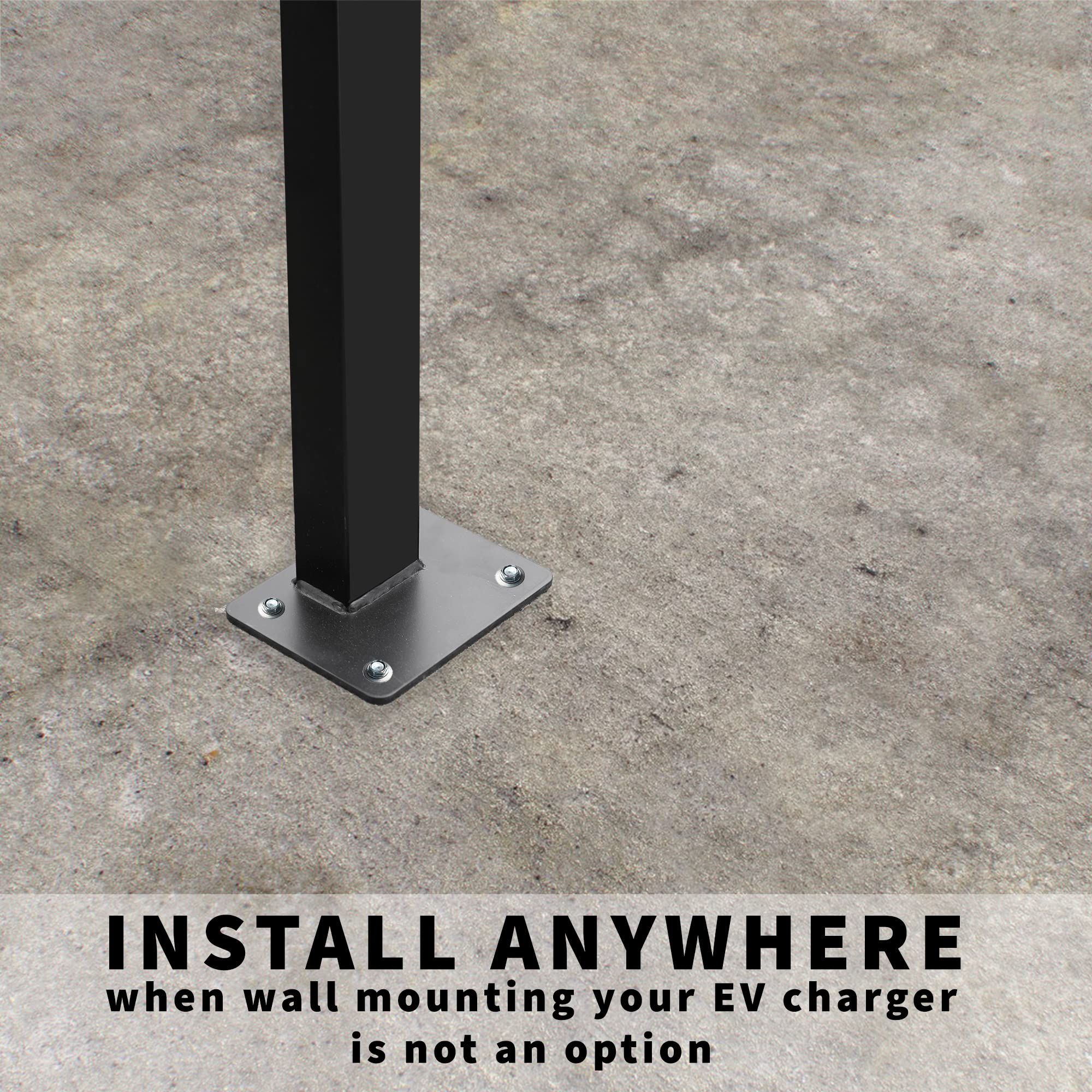VIVO STAND-EV01C Outdoor EV Charger - Weatherproof Stainless Steel Electric Vehicle Charging Station with Protection Hood, Floor Mounted for All Weather Conditions - Perfect for Home, Office & Public Parking Lots