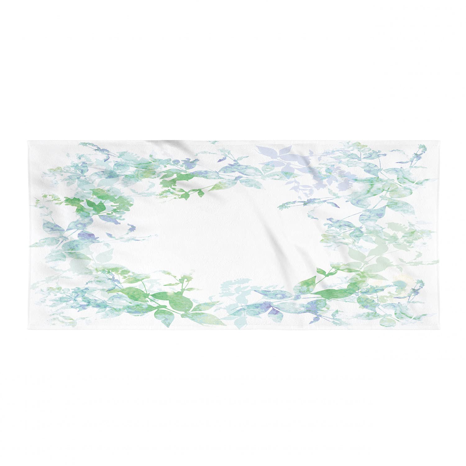 Ambesonne Quick Dry Lightweight Microfiber Camping Towel - Floral Spring Wreath Watercolor Design - Ultra Compact for Backpacking, Hiking, Travel - Seafoam Violet - Perfect for Outdoor Adventures, Beach Trips & Gym Use