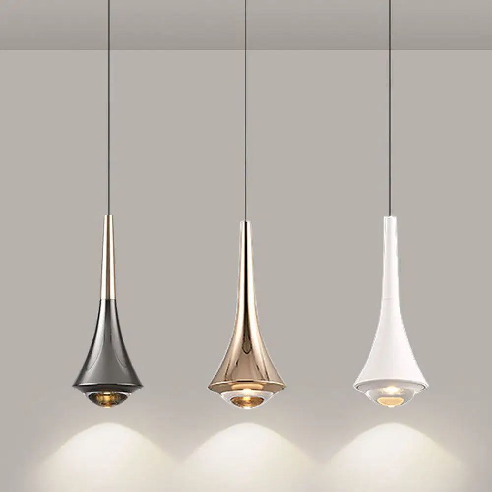 Modern Glass & Aluminum LED Pendant Light - Dimmable Dining Room Ceiling Fixture for Kitchen Island, Breakfast Nook & Restaurant Decor