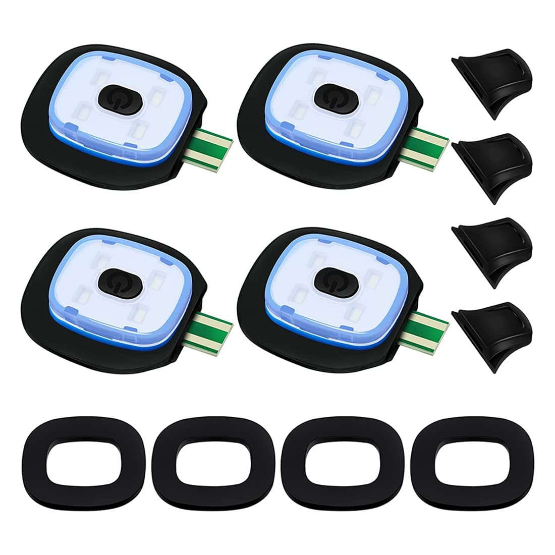 USB Rechargeable LED Knit Beanie Light - 4 Pack with 3 Brightness Modes (Strong/Medium/Weak) for Outdoor Activities, Camping, Hiking & Night Running