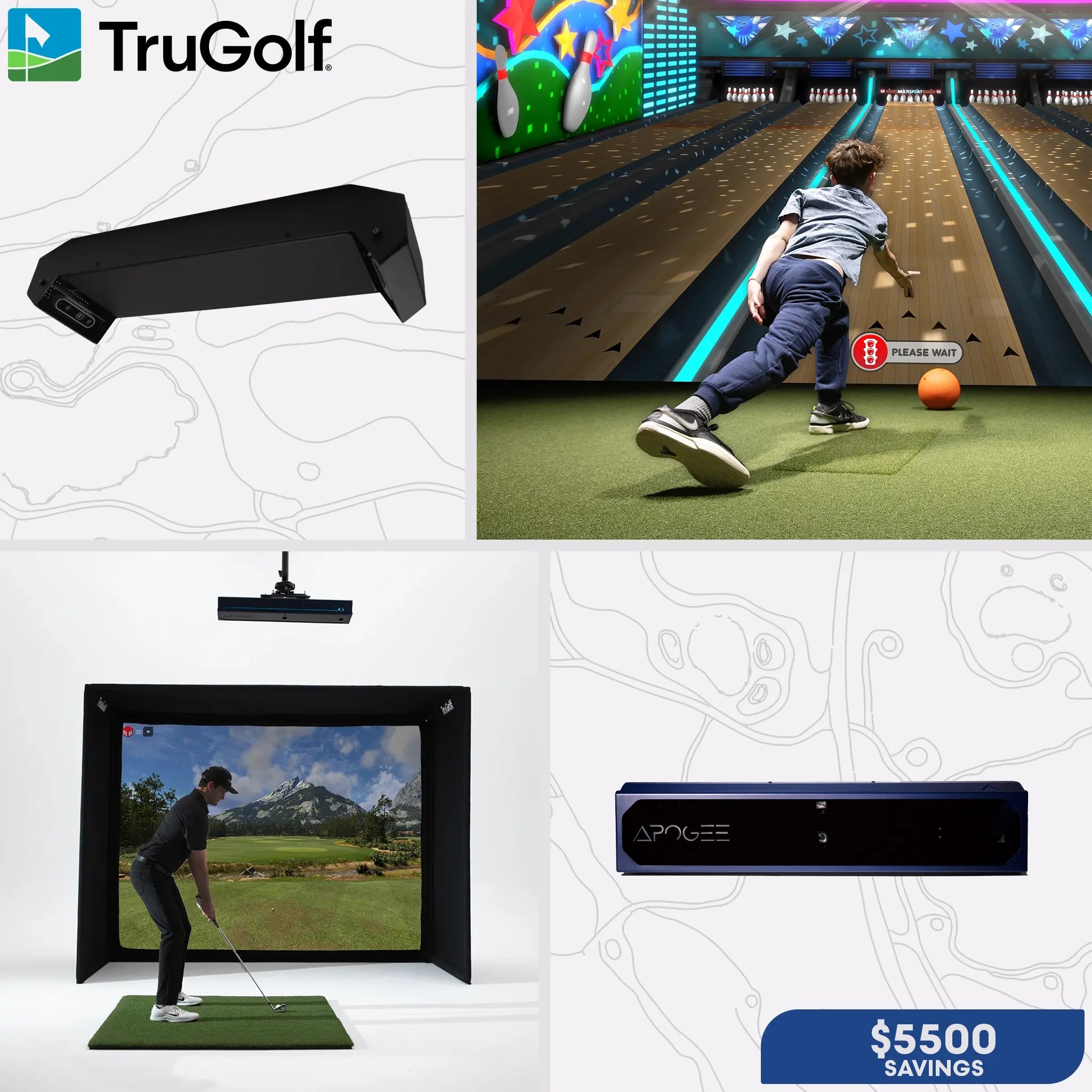 TruGolf Starter 10 + MultiSport Portable Golf Simulator for Home & Indoor Practice - Perfect for Golf Enthusiasts & Multi-Sport Training