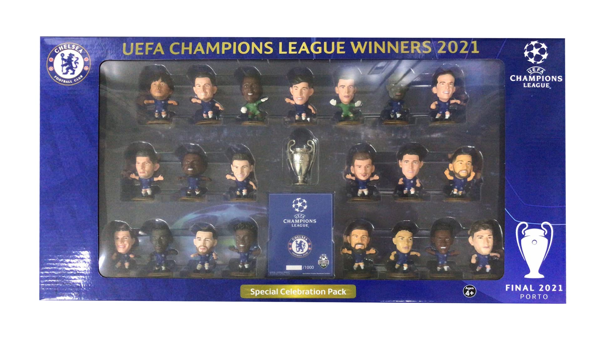 Chelsea FC Champions League Winners Team Pack 2020/21 - 21 Player SoccerStarz Collectible Figures - Perfect for Fans, Gifts & Display