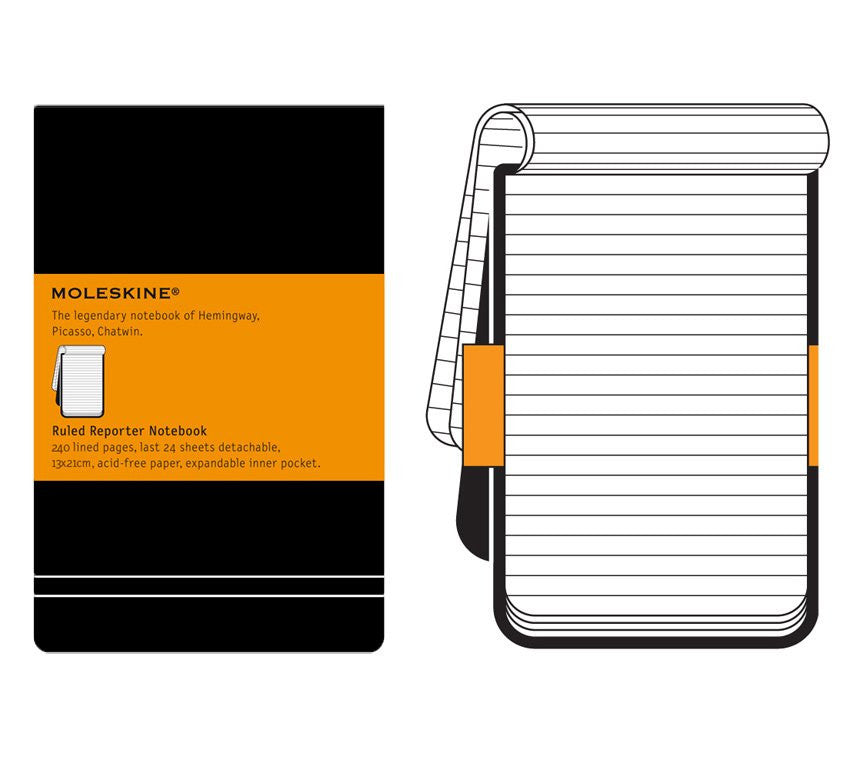 Moleskine Classic Ruled Reporter Notebook - Hard Cover, Large (5