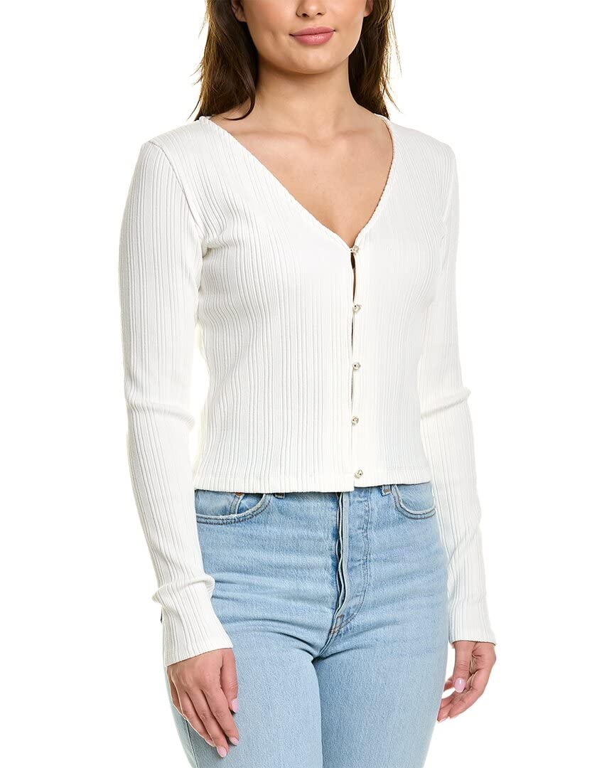 Vince Women's Pearl Button Cardigan Sweater - Soft Knit Open Front Cardigan for Women - Perfect for Office, Layering & Casual Outfits
