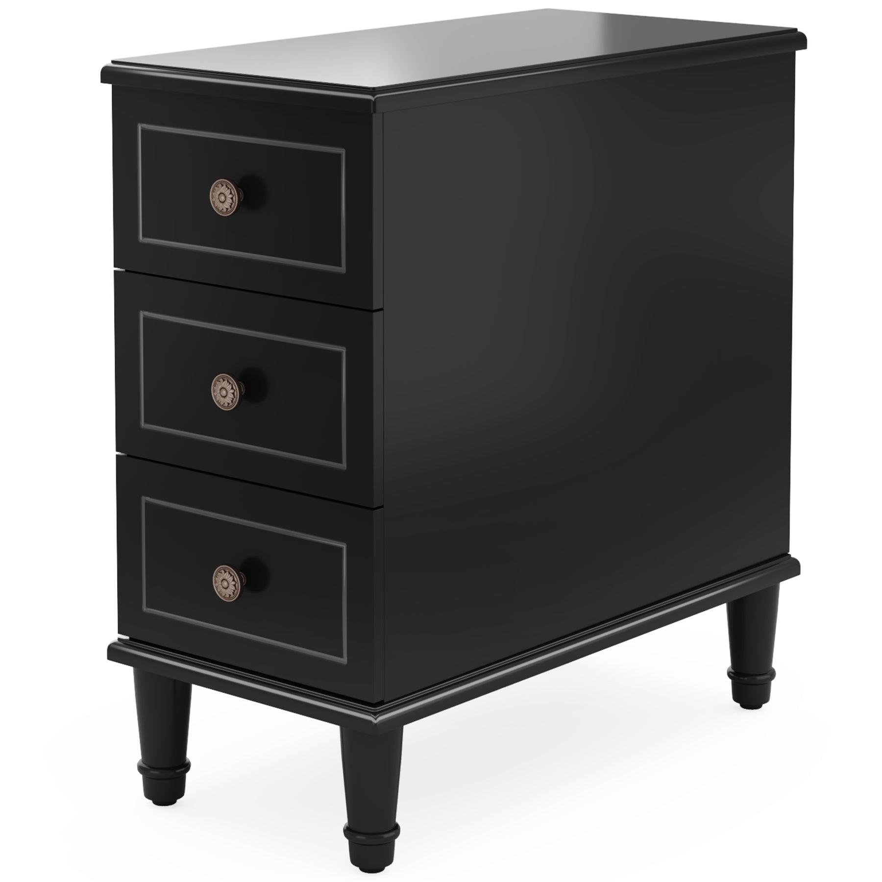 Solid Wood Nightstand with 3 Drawers - Fully Assembled Narrow Bedside Table for Small Spaces | Perfect for Bedrooms, Apartments & Dorm Rooms