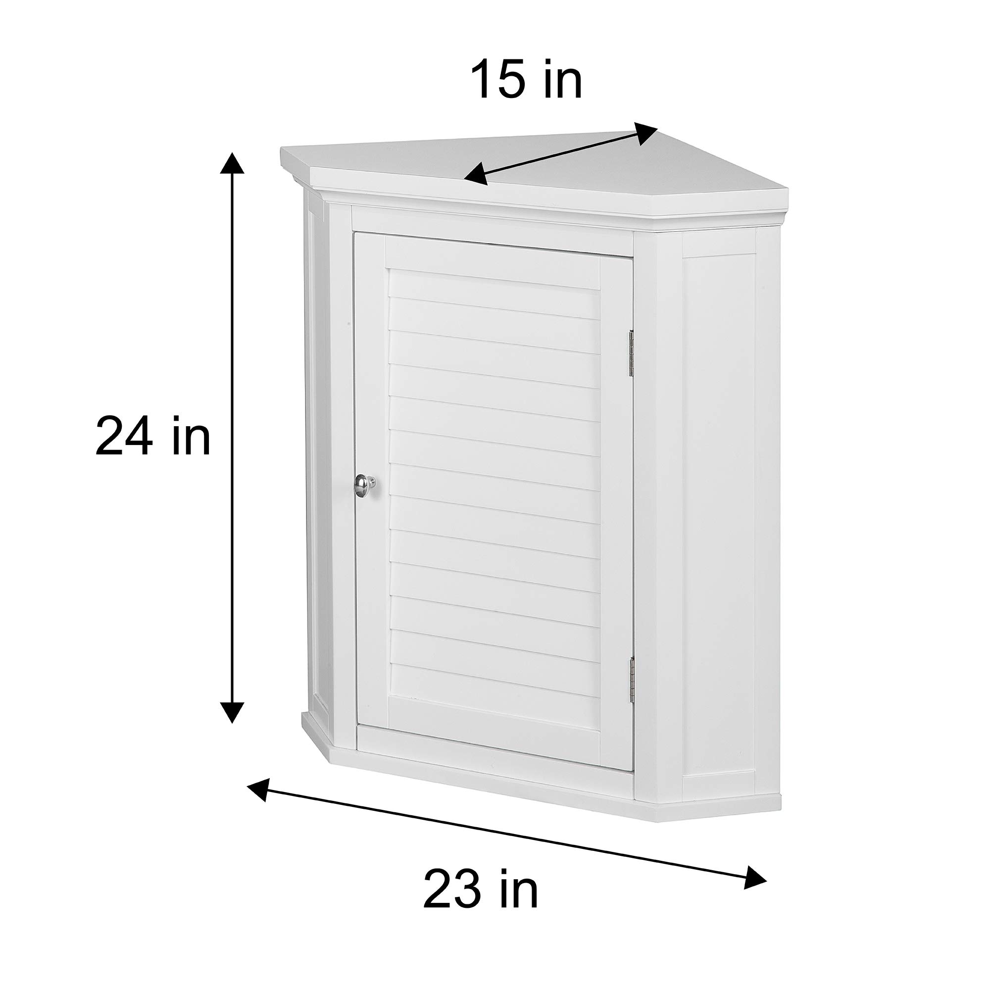 White Adjustable Corner Wall Cabinet for Kitchen & Bathroom Storage