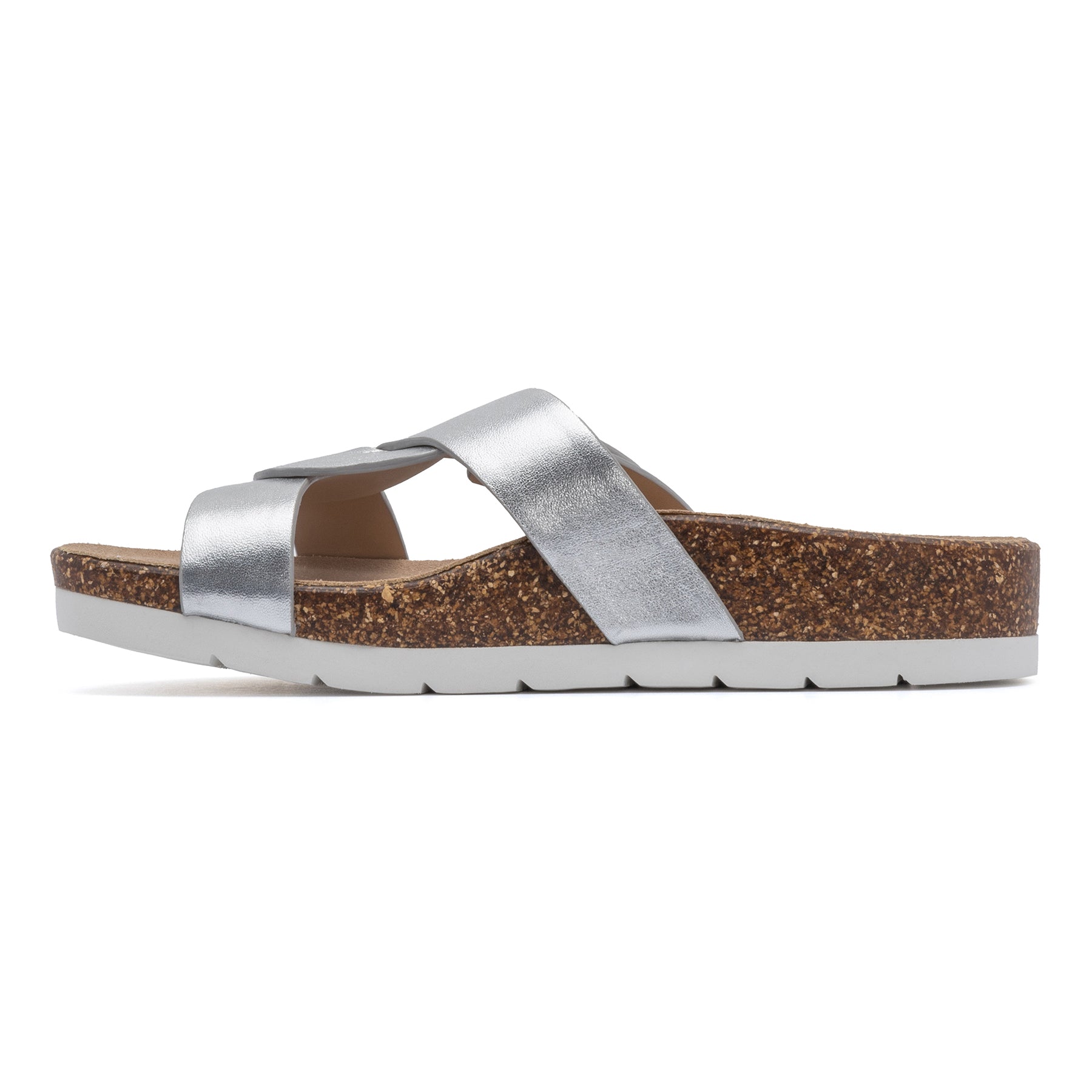 Abeo Lanai Slide Sandals for Women - Comfortable Silver Flip Flops with Arch Support | Perfect for Beach, Pool, Vacation & Summer Outfits