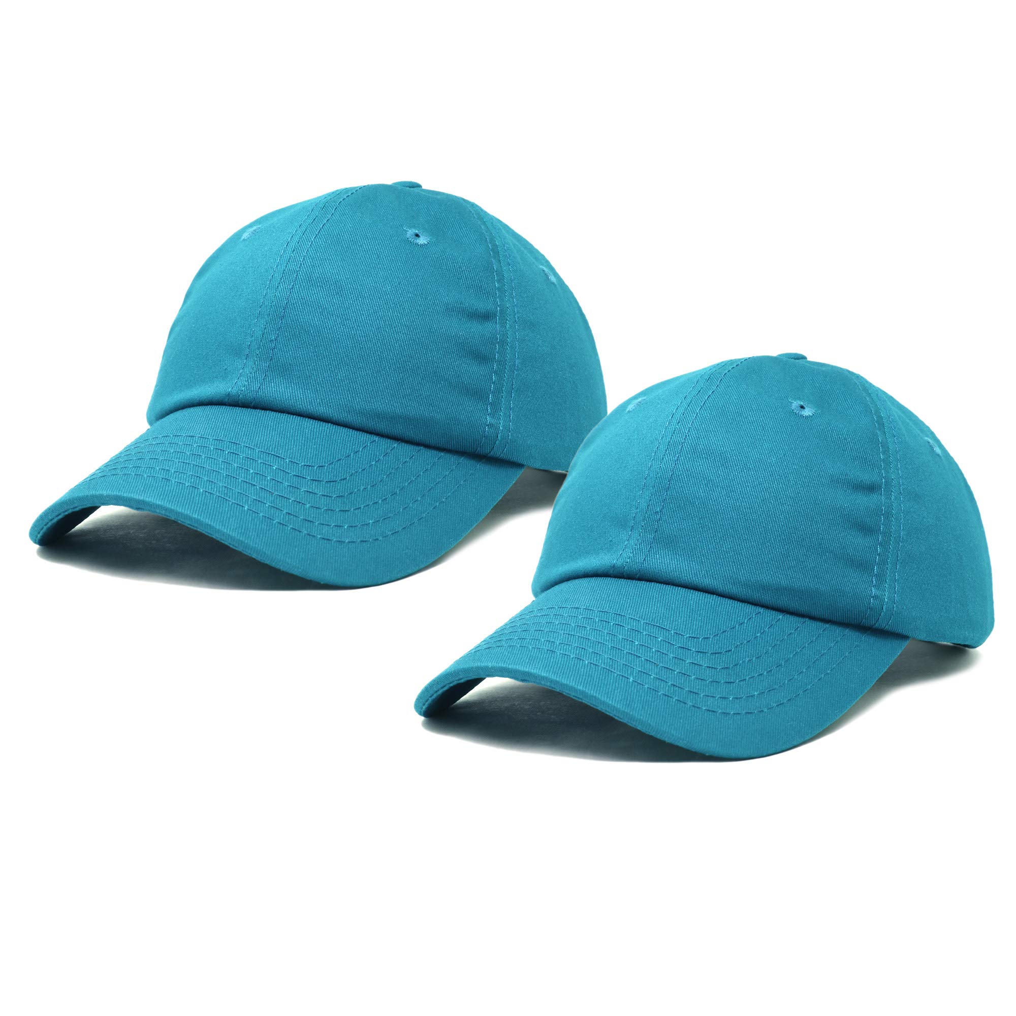 DALIX Plain Dad Hats 2 Pack - Adjustable Cotton Baseball Caps for Men & Women - Casual Outdoor, Sports, and Everyday Wear